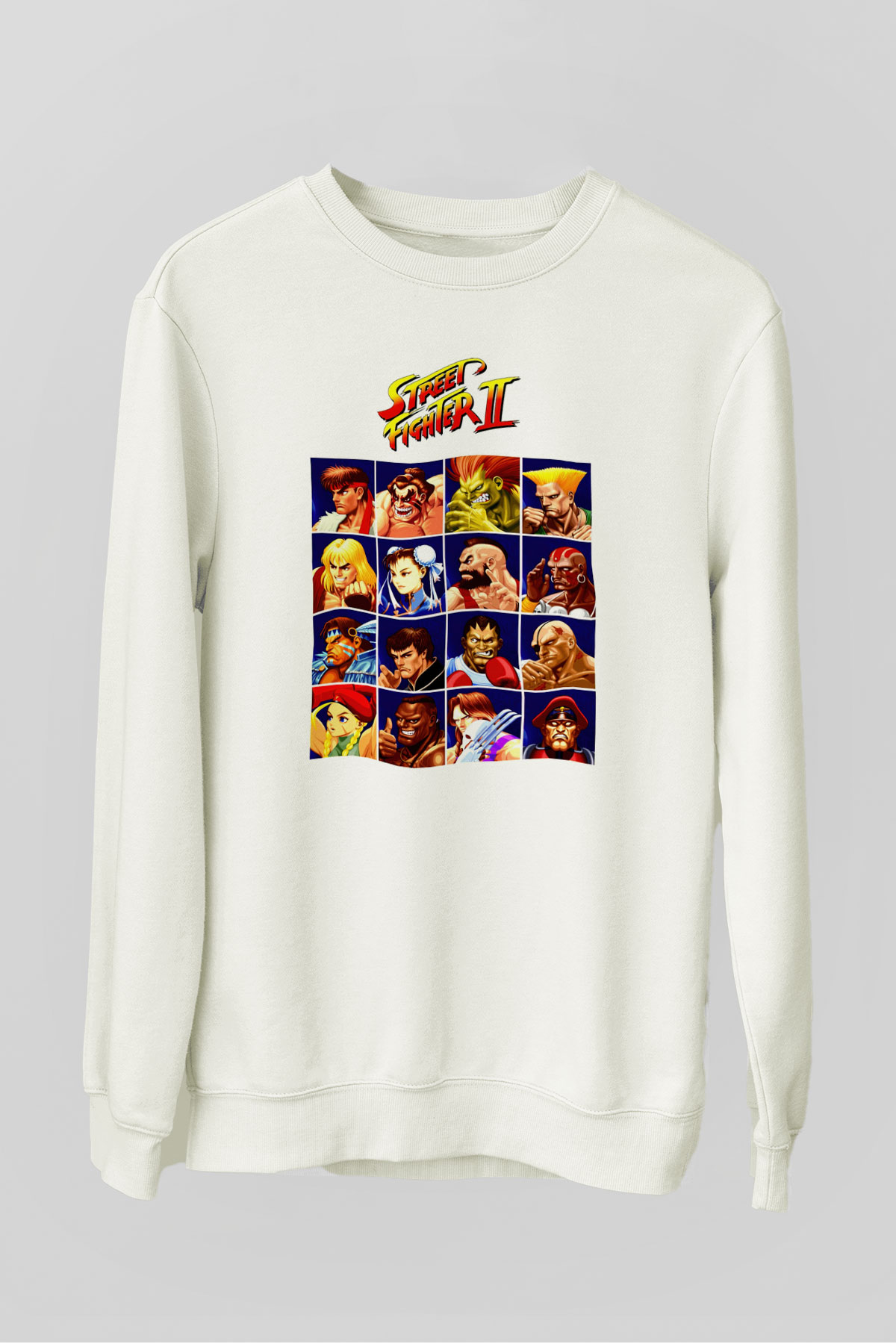 Street Fighter Beyaz Unisex  Sweatshirt