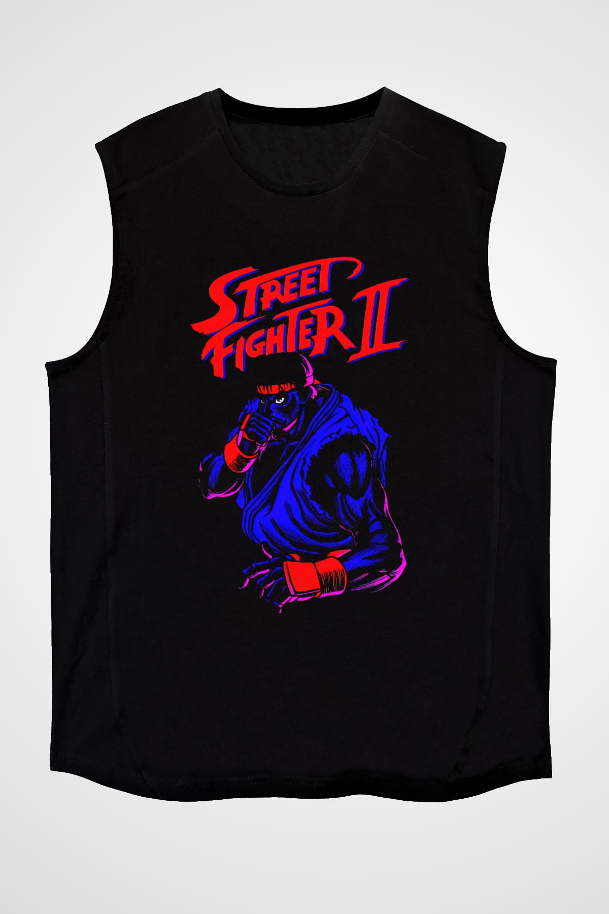 Street Fighter Siyah Unisex  Kolsuz Tişört
