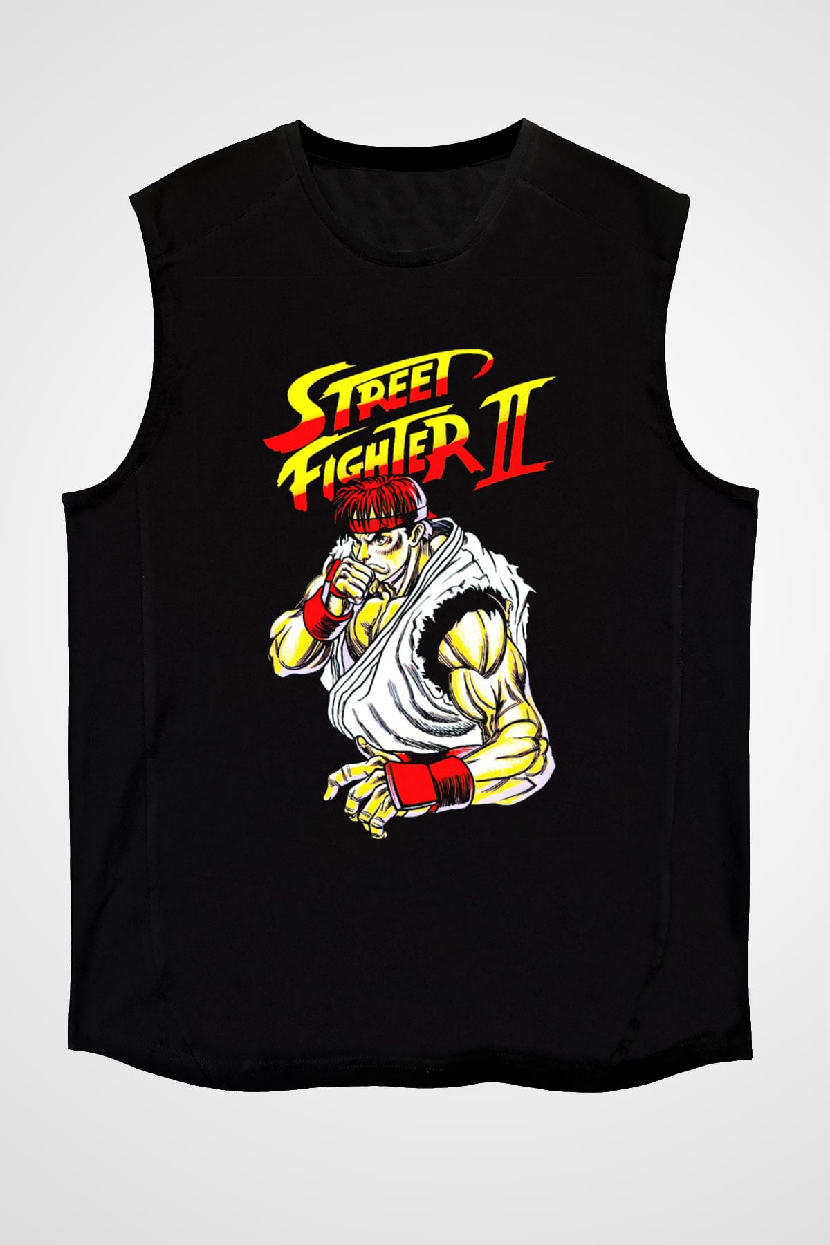 Street Fighter Siyah Unisex  Kolsuz Tişört