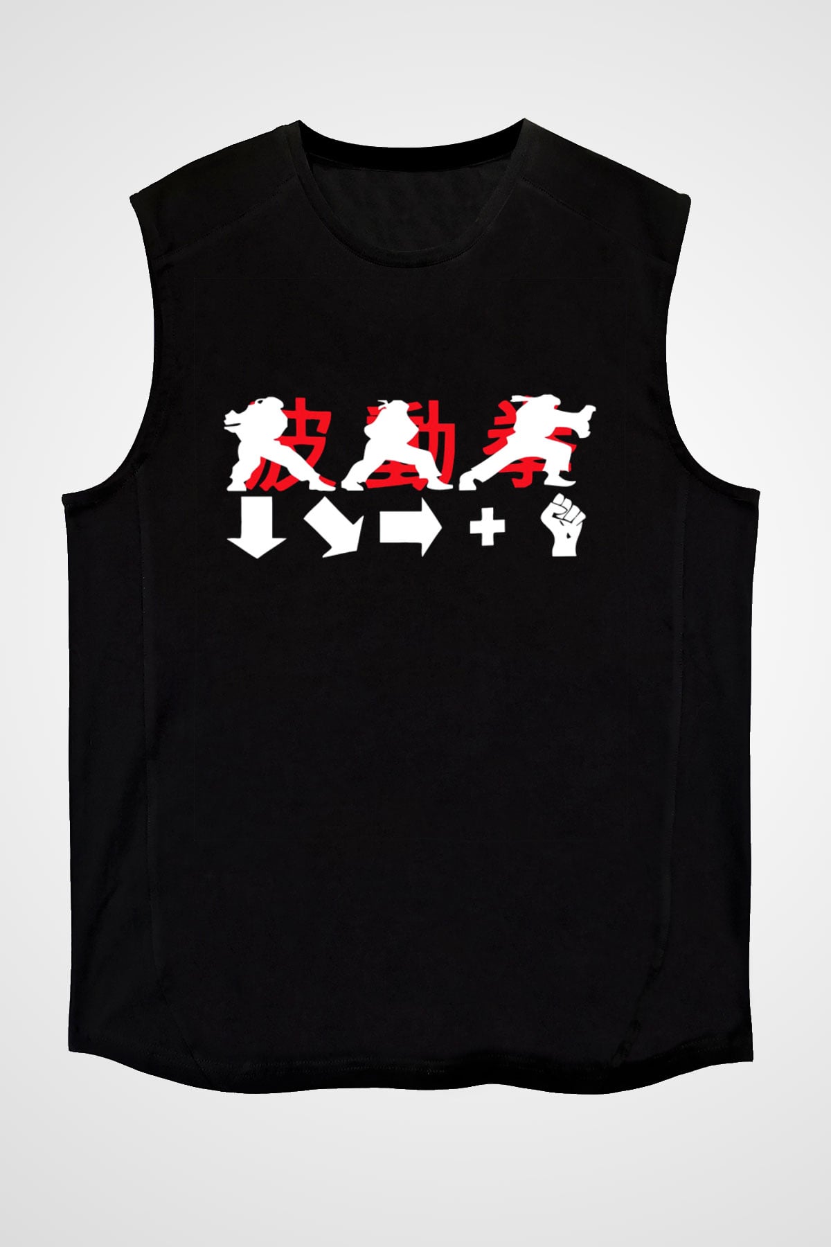 Street Fighter Siyah Unisex Kolsuz Tişört