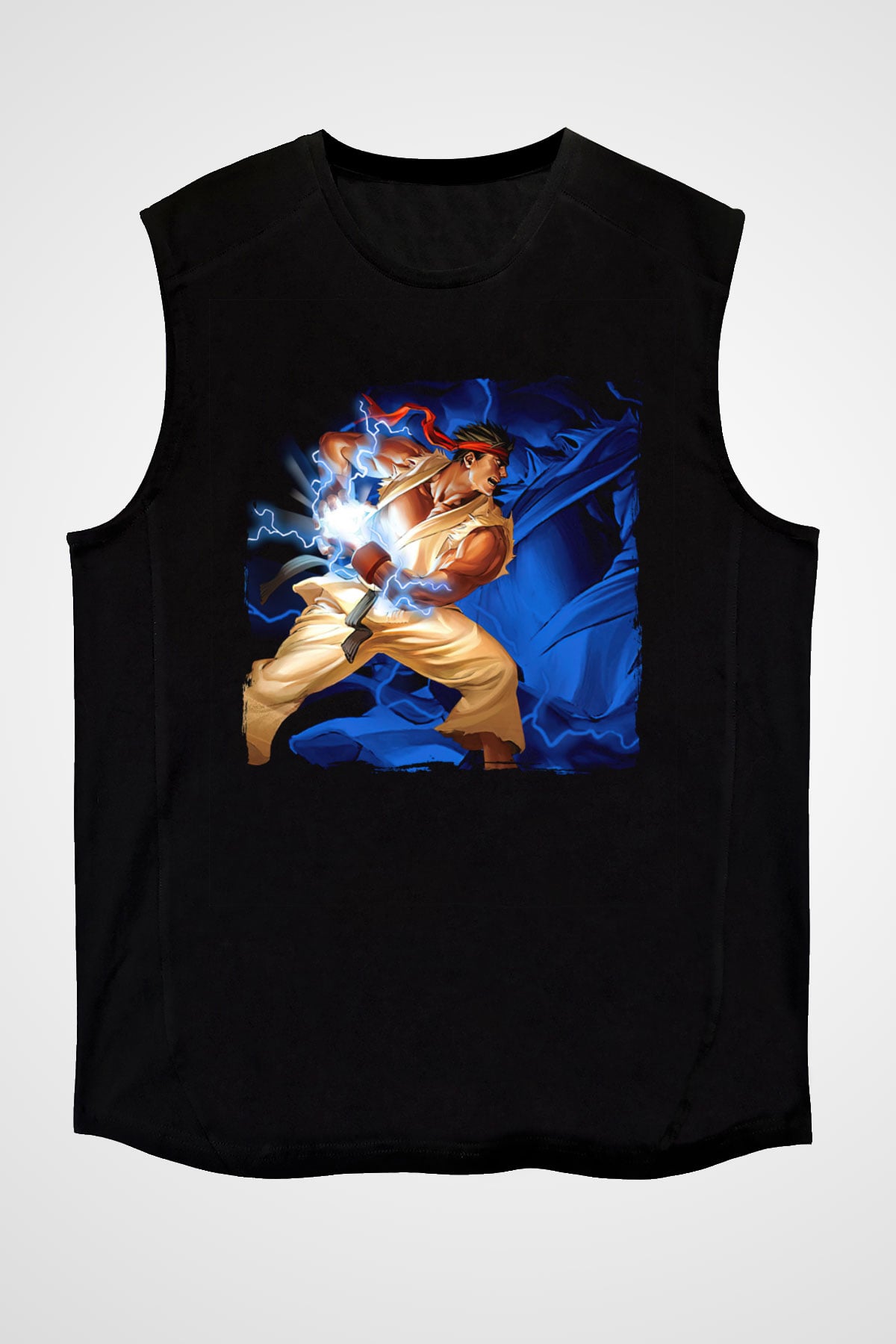 Street Fighter Siyah Unisex Kolsuz Tişört