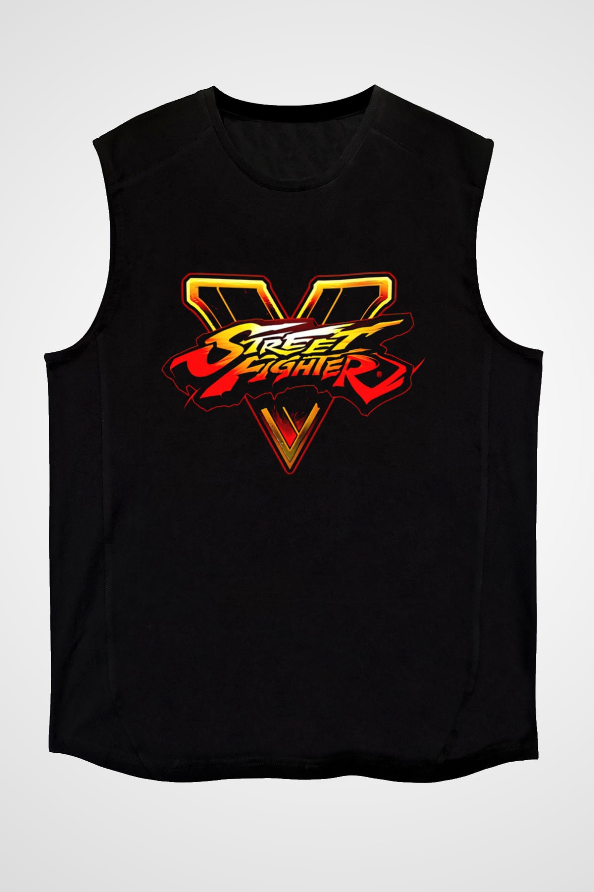 Street Fighter Siyah Unisex  Kolsuz Tişört