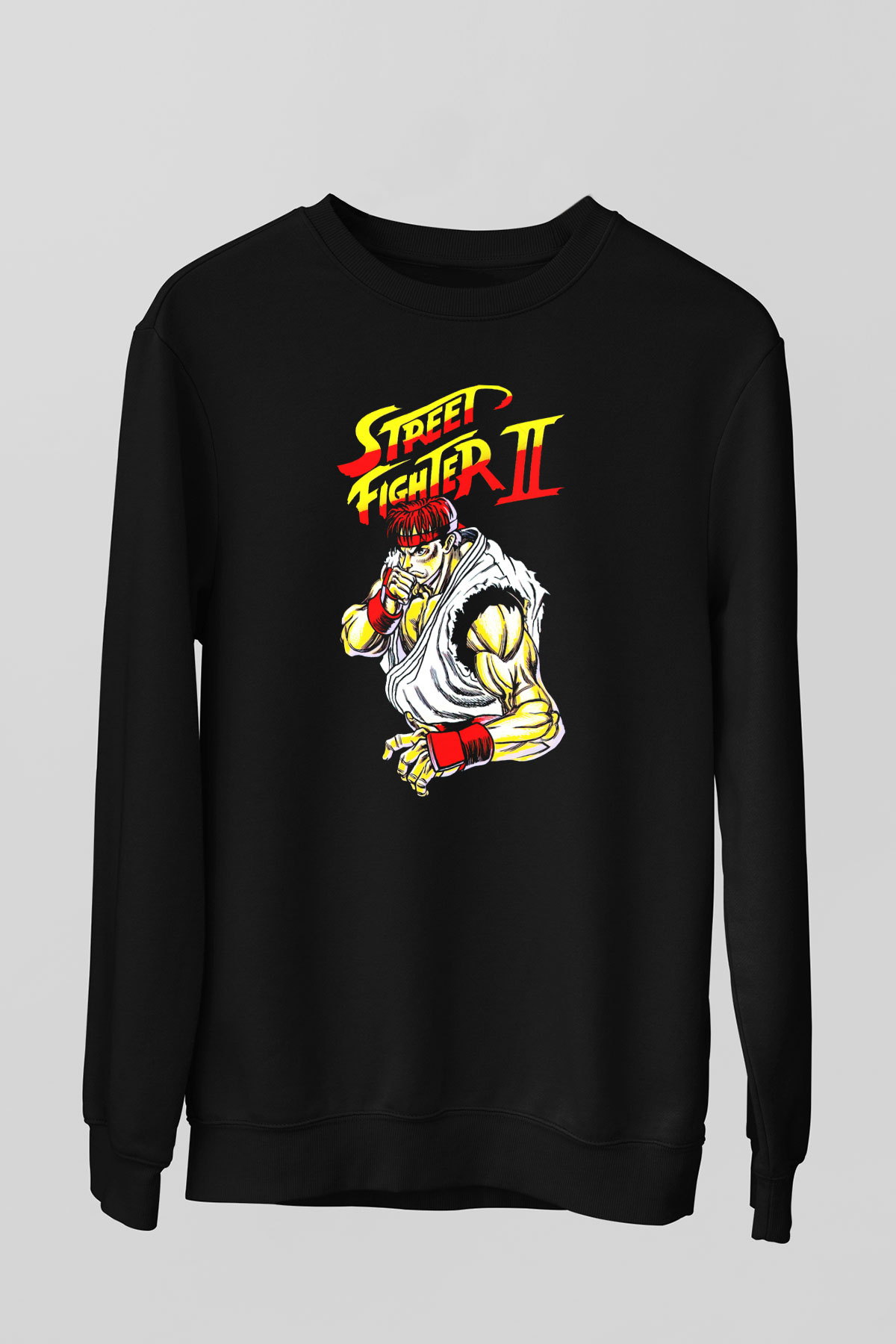 Street Fighter Siyah Unisex  Sweatshirt