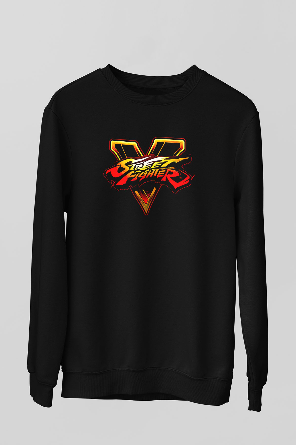 Street Fighter Siyah Unisex  Sweatshirt