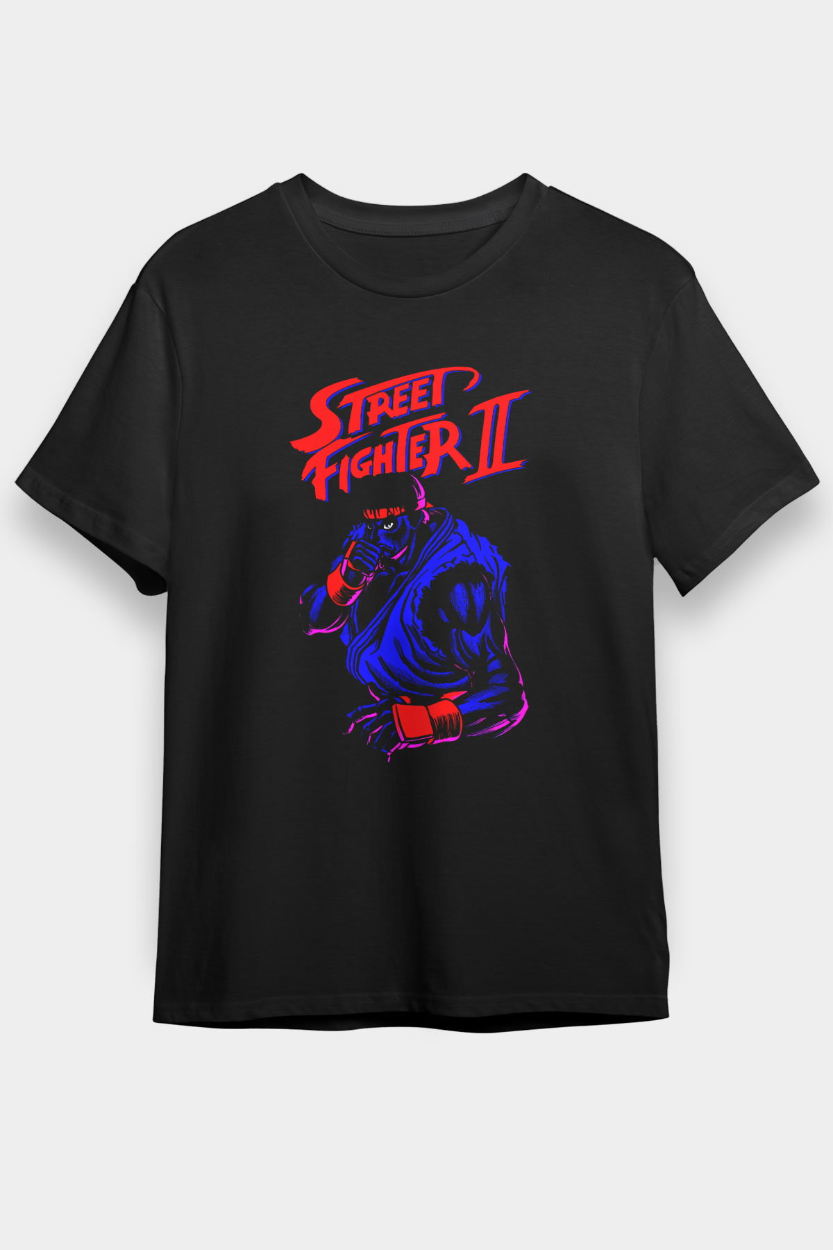 Street Fighter Siyah Unisex Tişört