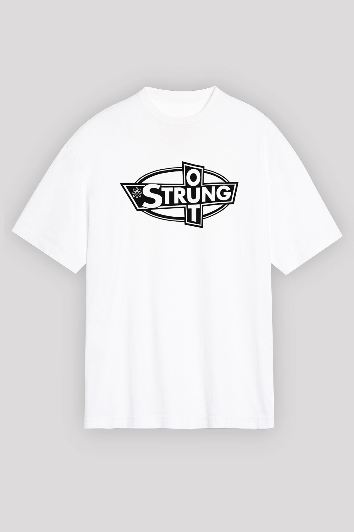 Strung Out Beyaz Unisex Oversize Tişört T-Shirt - Oversize Tişört Fabrikası