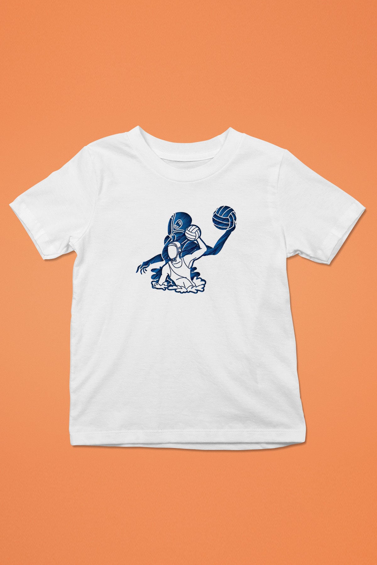 Su Topu Baskılı Unisex Beyaz Çocuk Tişört - Tshirt