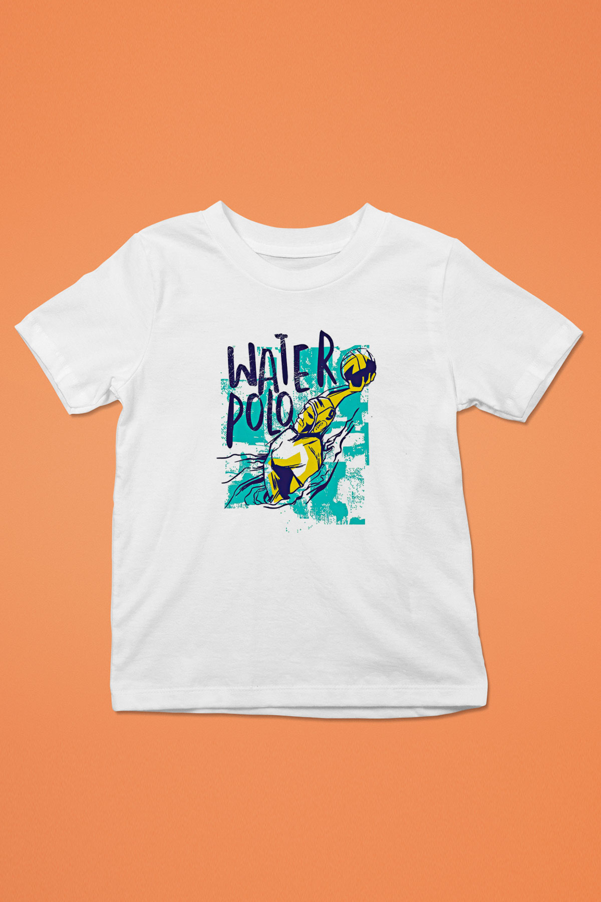 Su Topu Baskılı Unisex Beyaz Çocuk Tişört - Tshirt