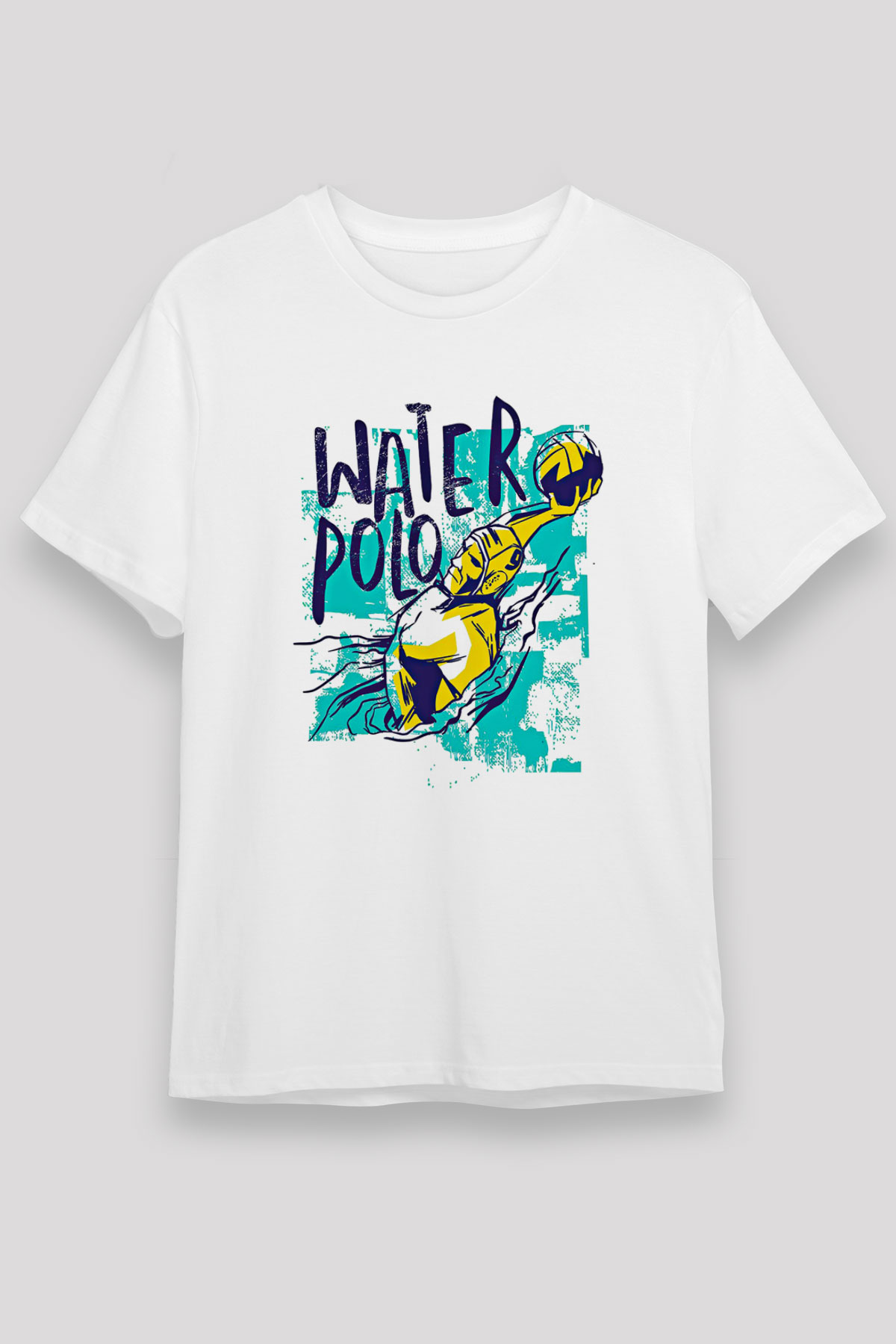 Su Topu Baskılı Unisex Beyaz Tişört - Tshirt
