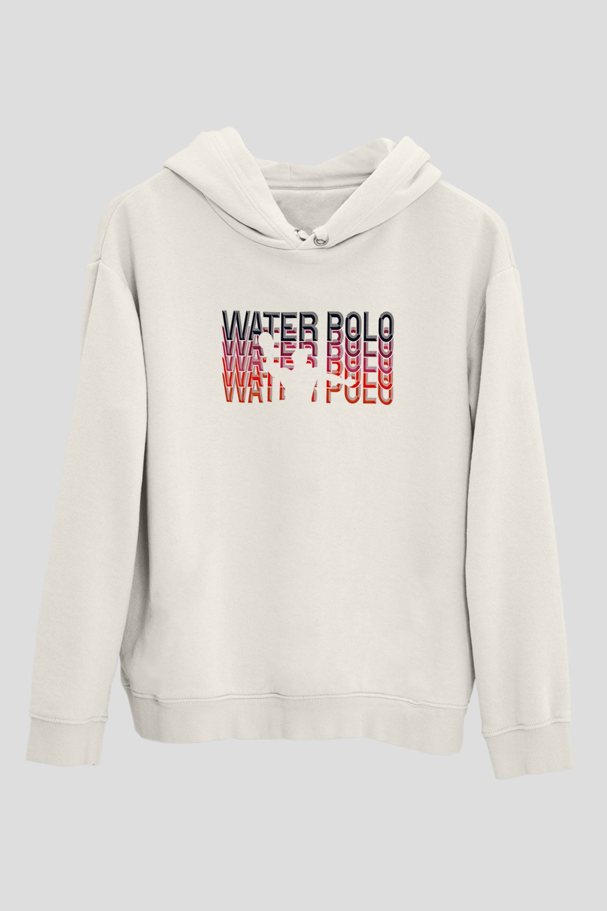 Su Topu Baskılı Unisex Ekru Hoodie