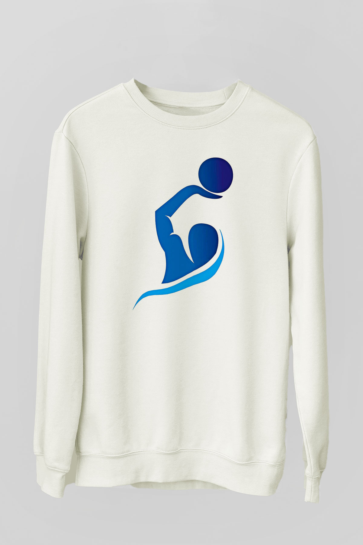 Su Topu Baskılı Unisex Ekru Sweatshirt