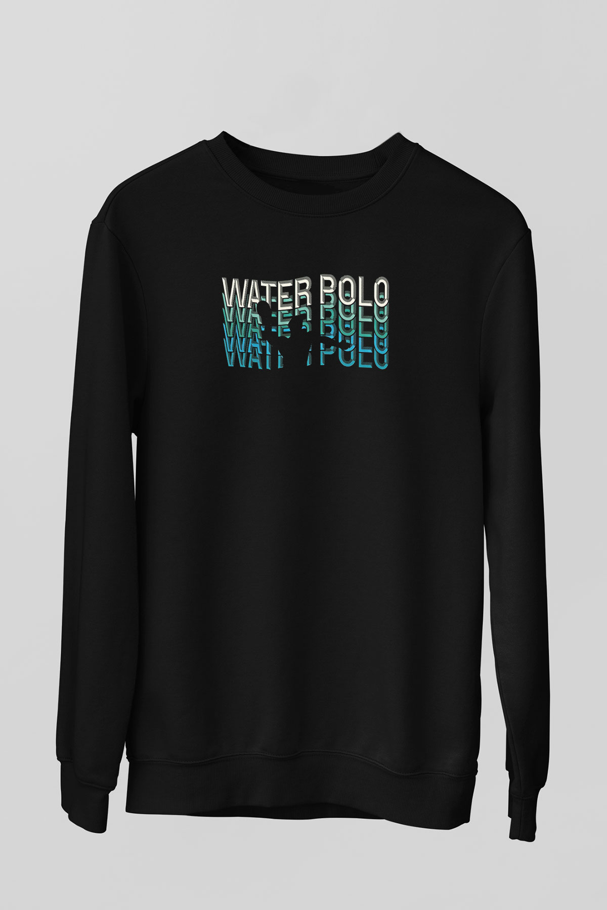 Su Topu - Water Polo Baskılı Unisex Siyah Sweatshirt