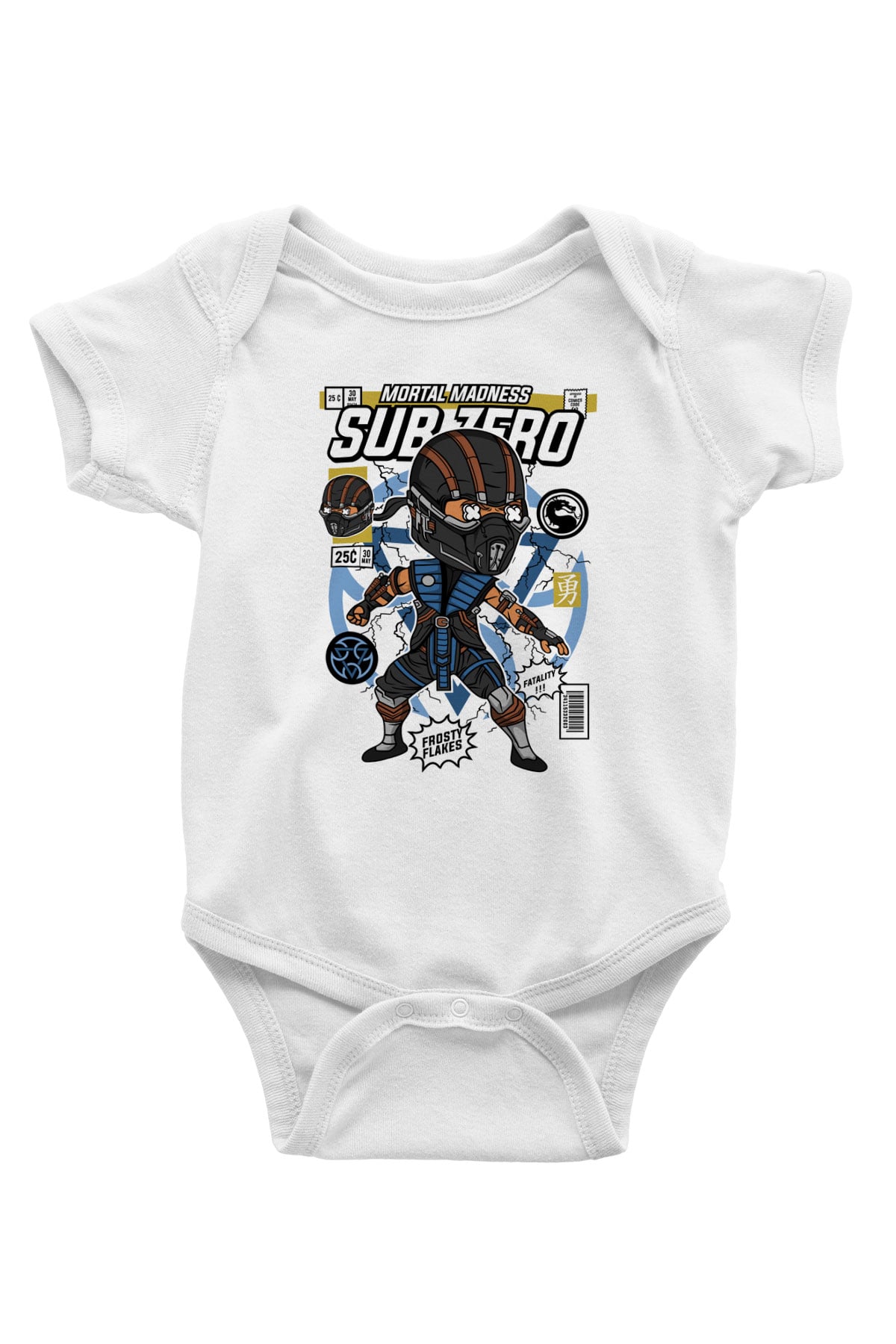 Sub Zero Baskılı Unisex Beyaz Bebek Body - Zıbın