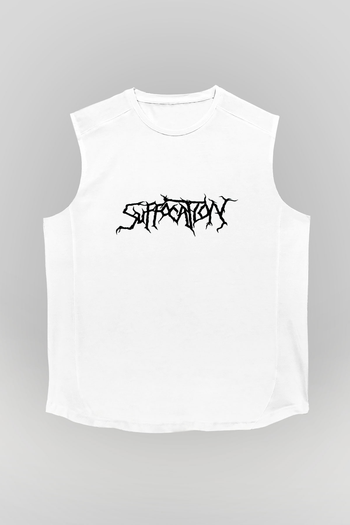 Suffocation Beyaz Unisex Kolsuz Tişört
