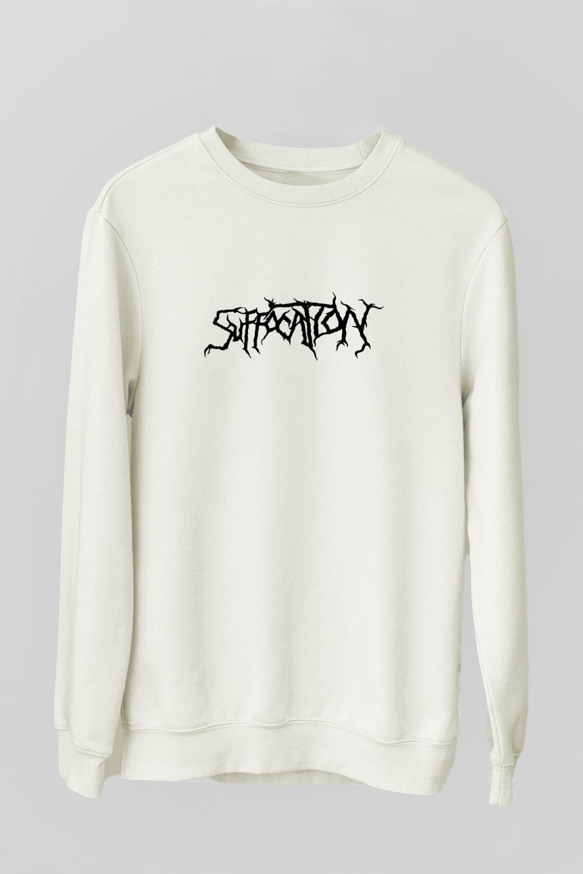 Suffocation Beyaz Unisex Sweatshirt