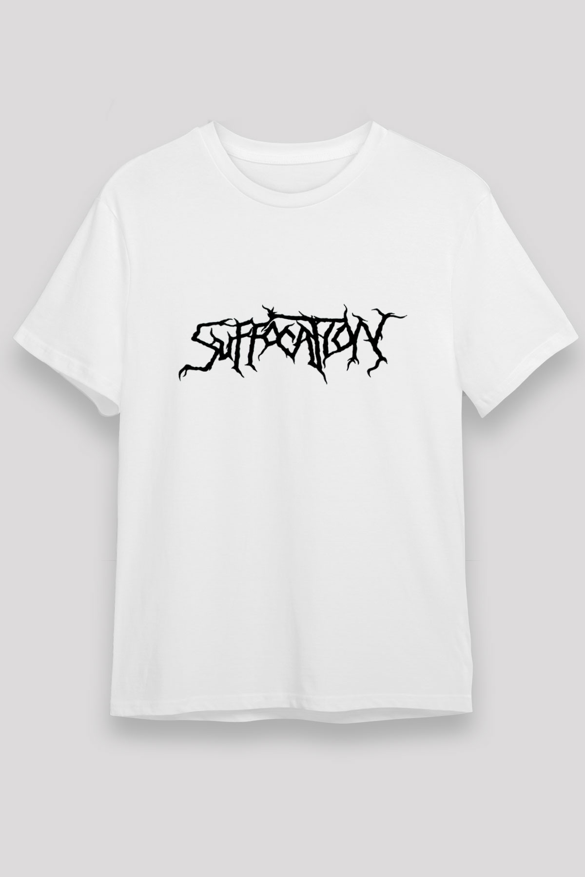 Suffocation Beyaz Unisex Tişört T-Shirt - Tişört Fabrikası