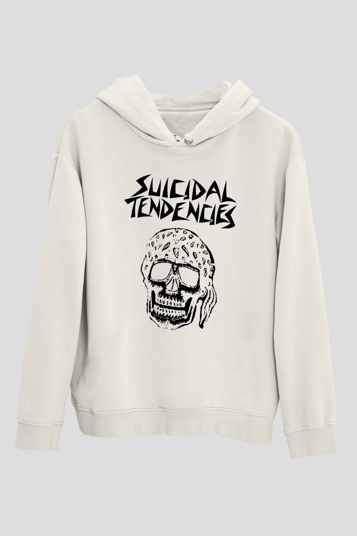 Suicidal Tendencies Beyaz Unisex Kapşonlu Sweatshirt