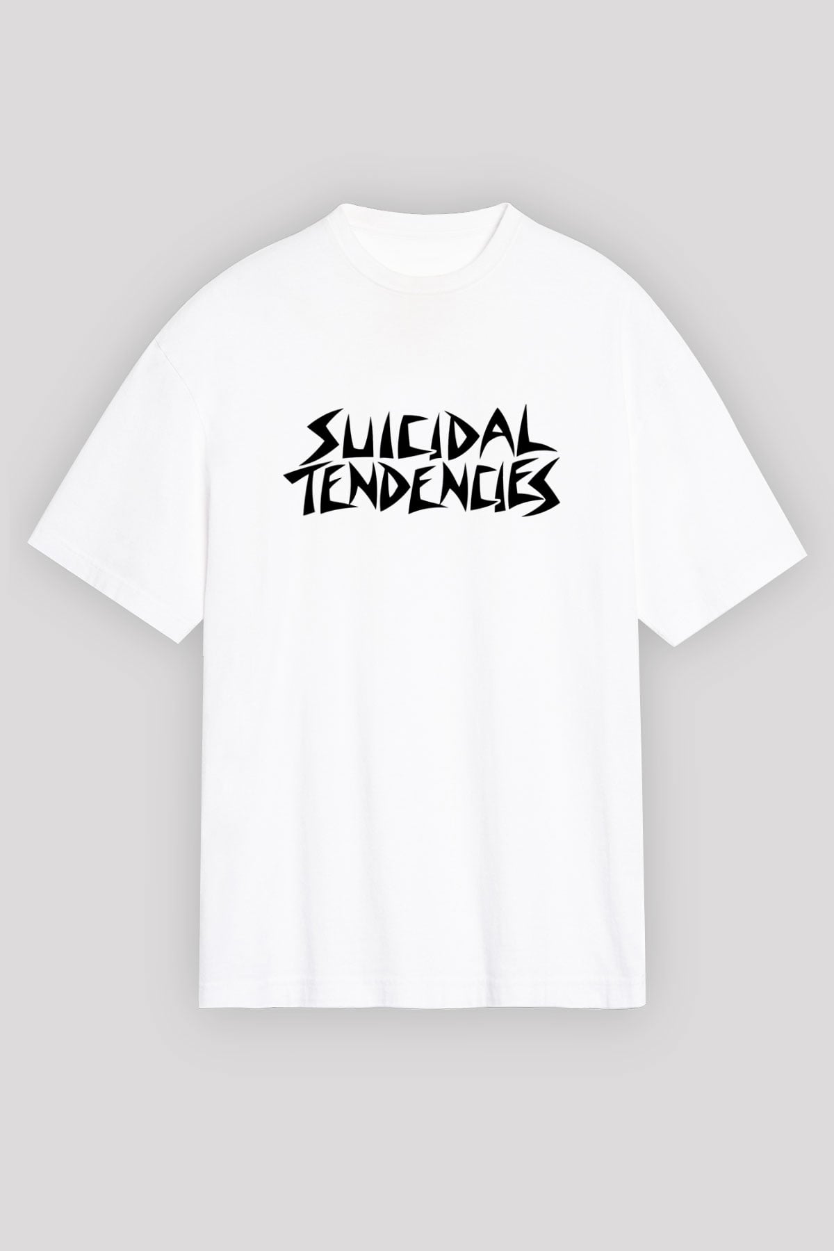 Suicidal Tendencies Beyaz Unisex Oversize Tişört T-Shirt - Oversize Tişört Fabrikası