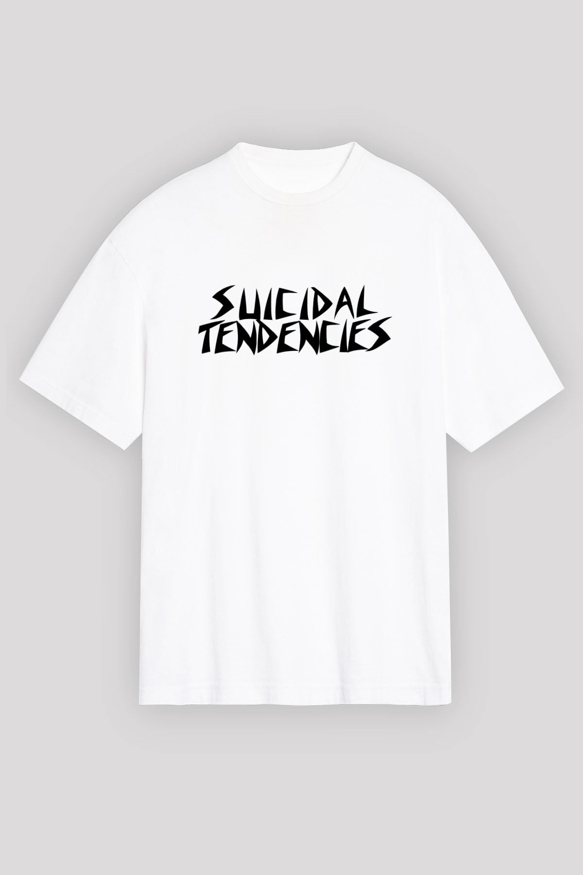 Suicidal Tendencies Beyaz Unisex Oversize Tişört T-Shirt - Oversize Tişört Fabrikası