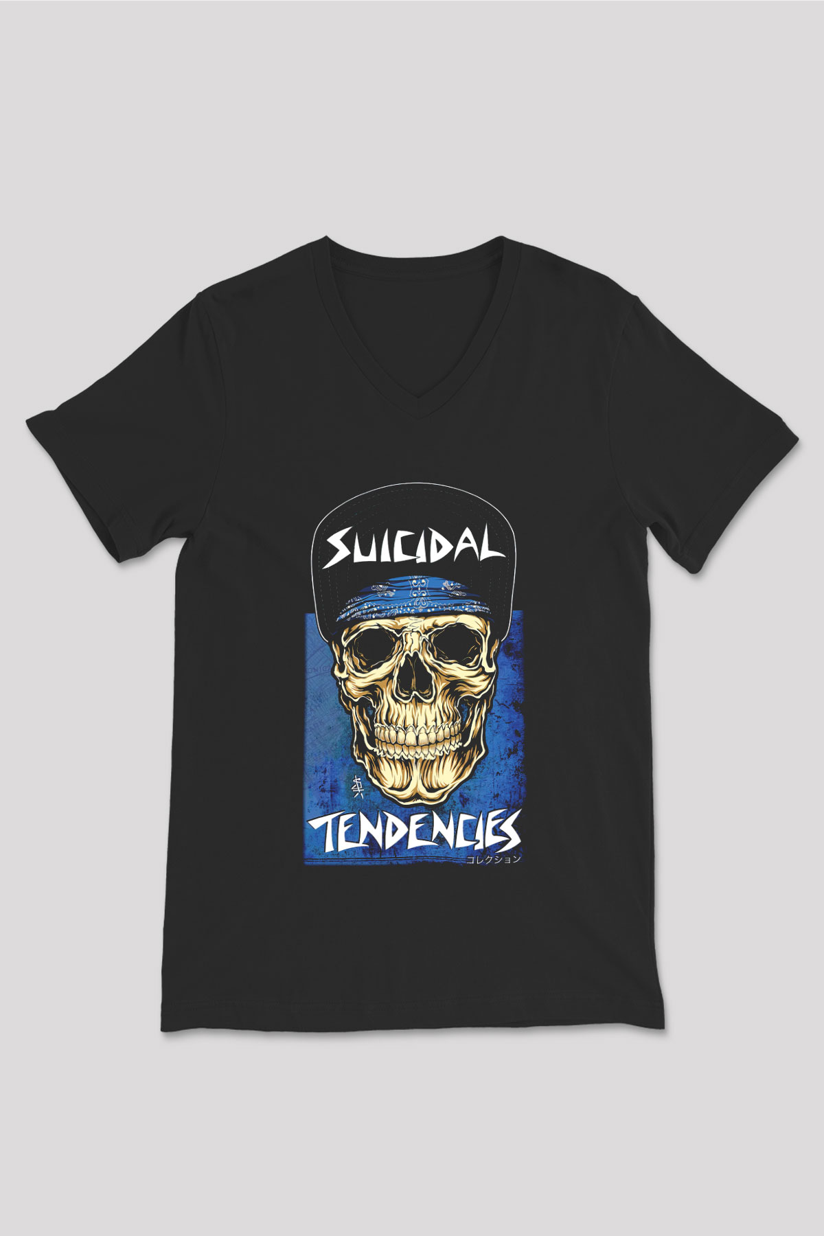 Suicidal Tendencies Siyah Unisex V Yaka Tişört T-Shirt