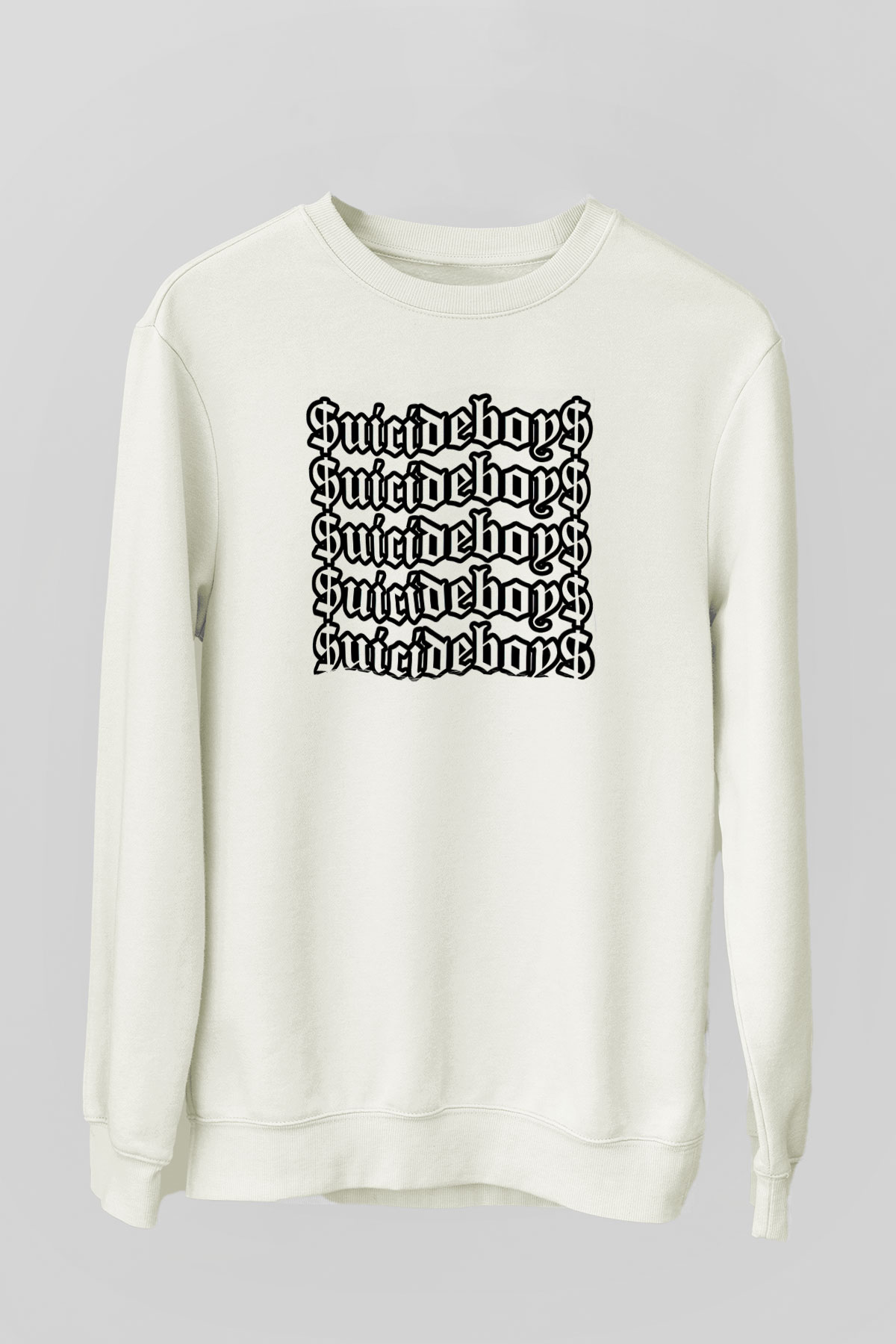 Suicideboys - $uicideboy$ Baskılı Beyaz Unisex Sweatshirt