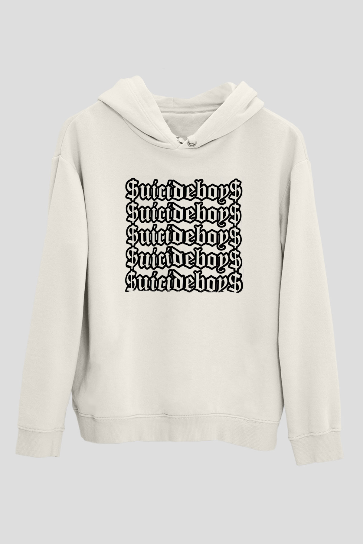Suicideboys - $uicideboy$ Baskılı Beyaz Unisex Kapüşonlu Sweatshirt