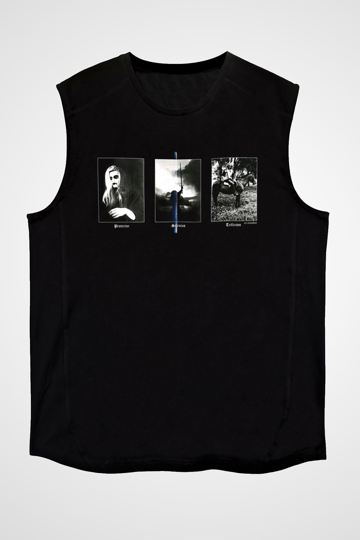 Summoning Baskılı Unisex Siyah Kolsuz Tişört - Tshirt