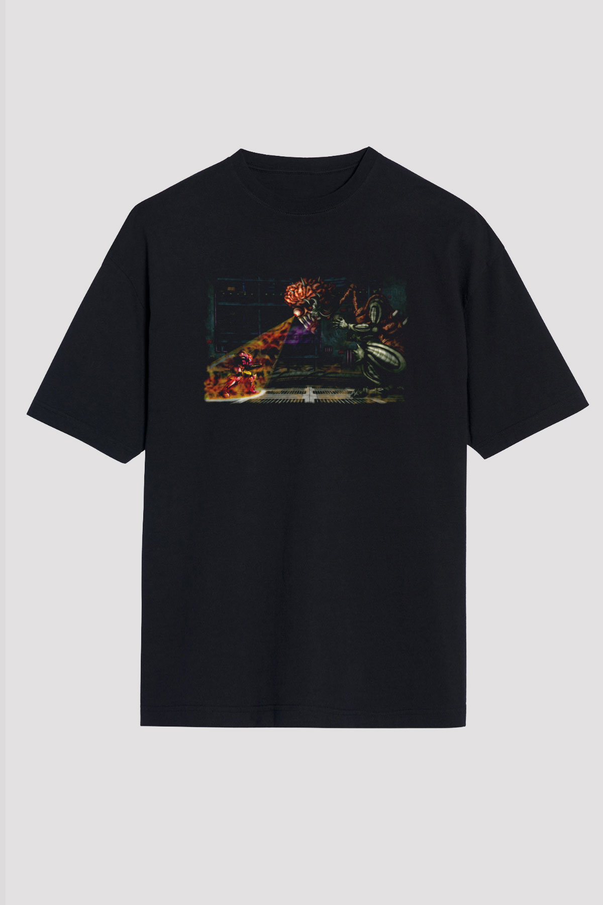 Super Metroid Cartridge Art Siyah Unisex Tişört