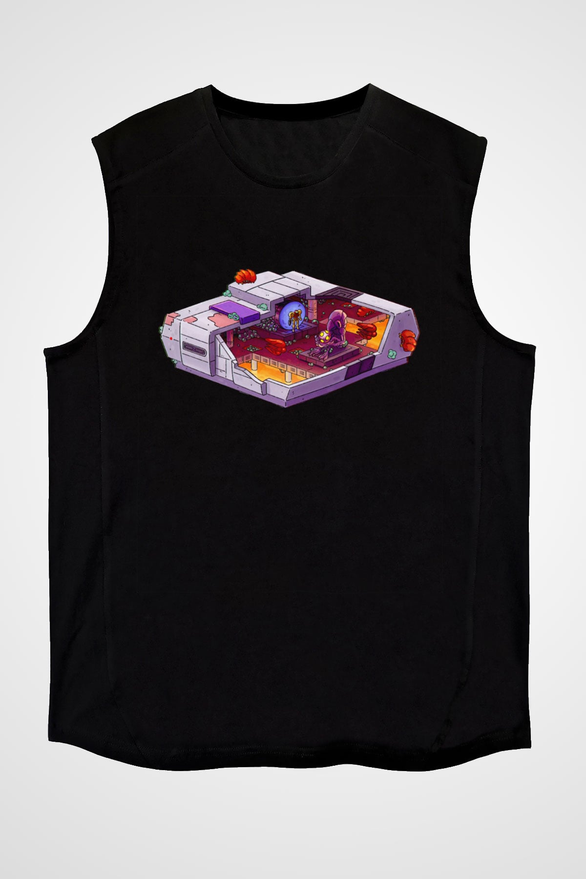 Super Metroid Cartridge Art Siyah Unisex  Kolsuz Tişört
