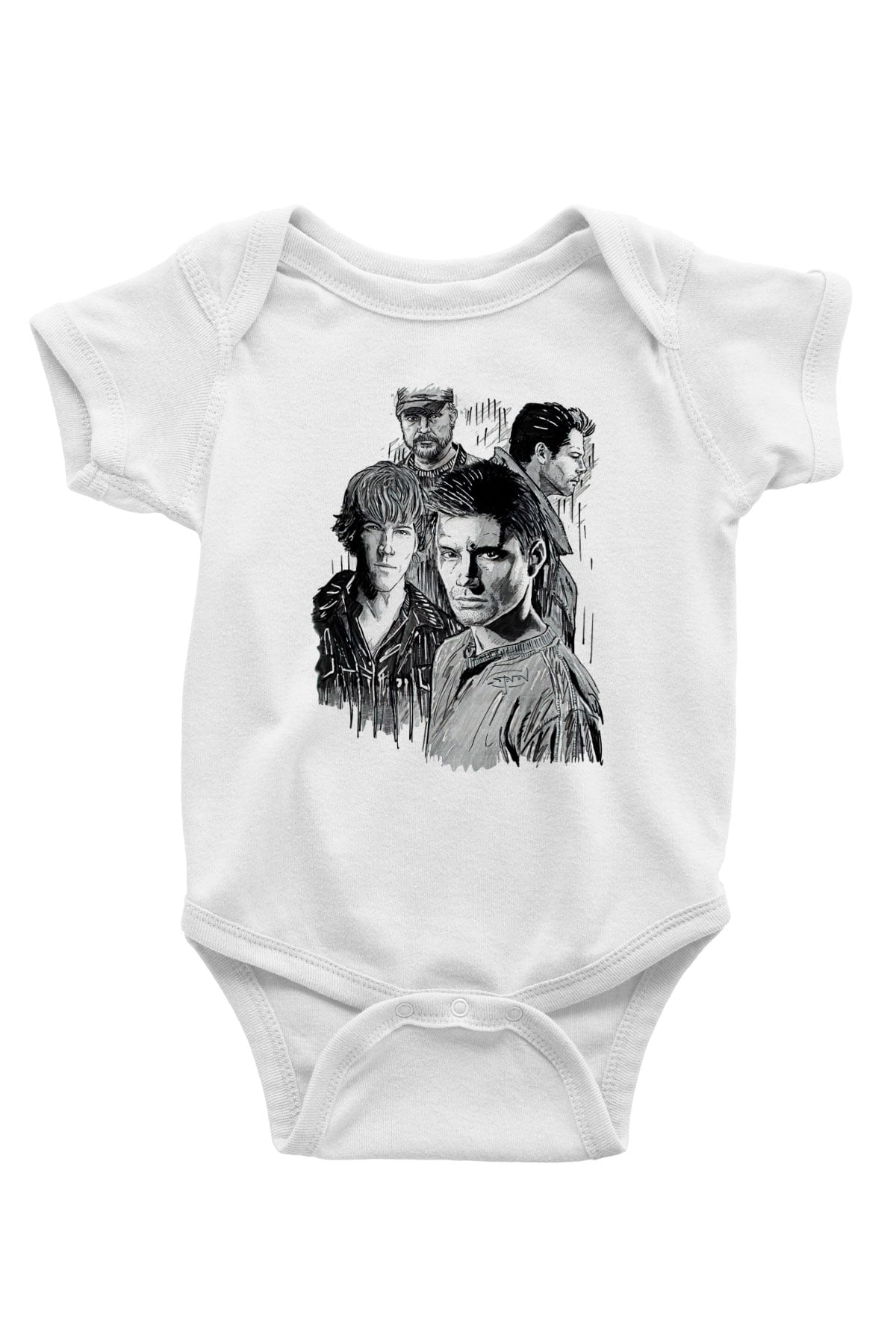 Supernatural Baskılı Beyaz Unisex Bebek Body - Zıbın