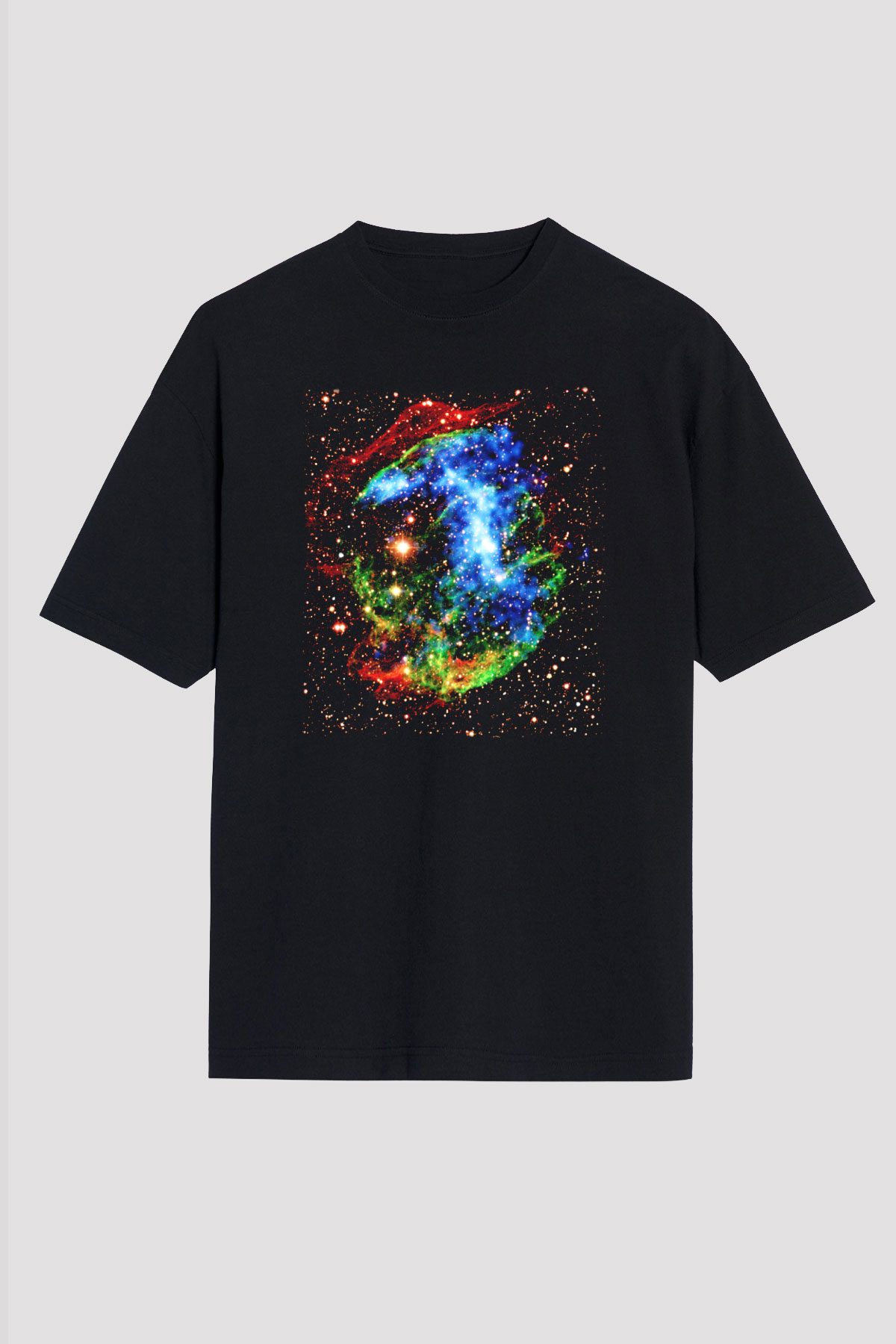 Süpernova Siyah Unisex Oversize Tişört T-Shirt