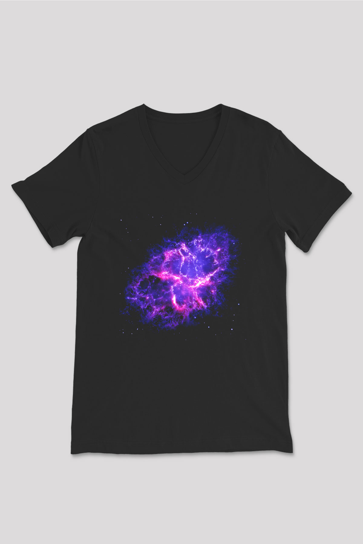 Süpernova Siyah Unisex V Yaka Tişört T-Shirt