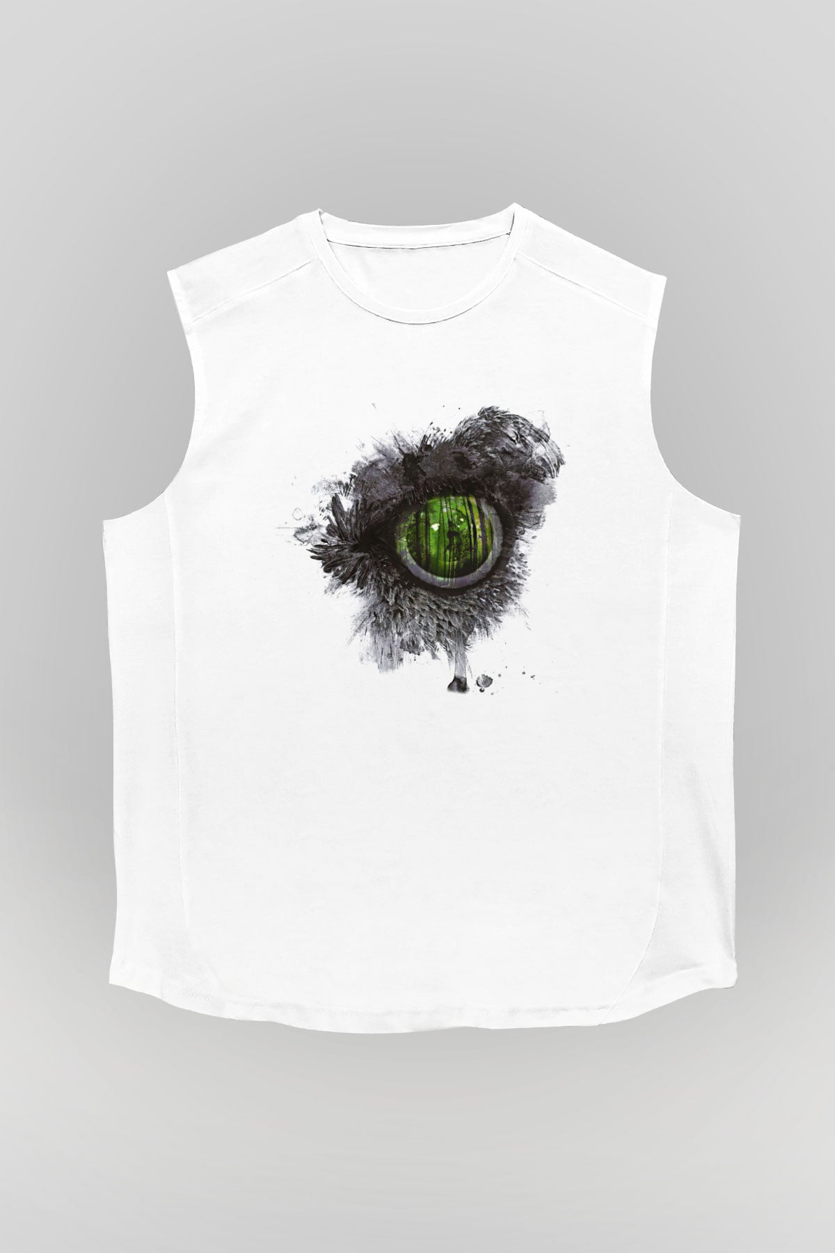 Swallow The Sun Baskılı Beyaz Unisex Kolsuz Tişört - Tshirt