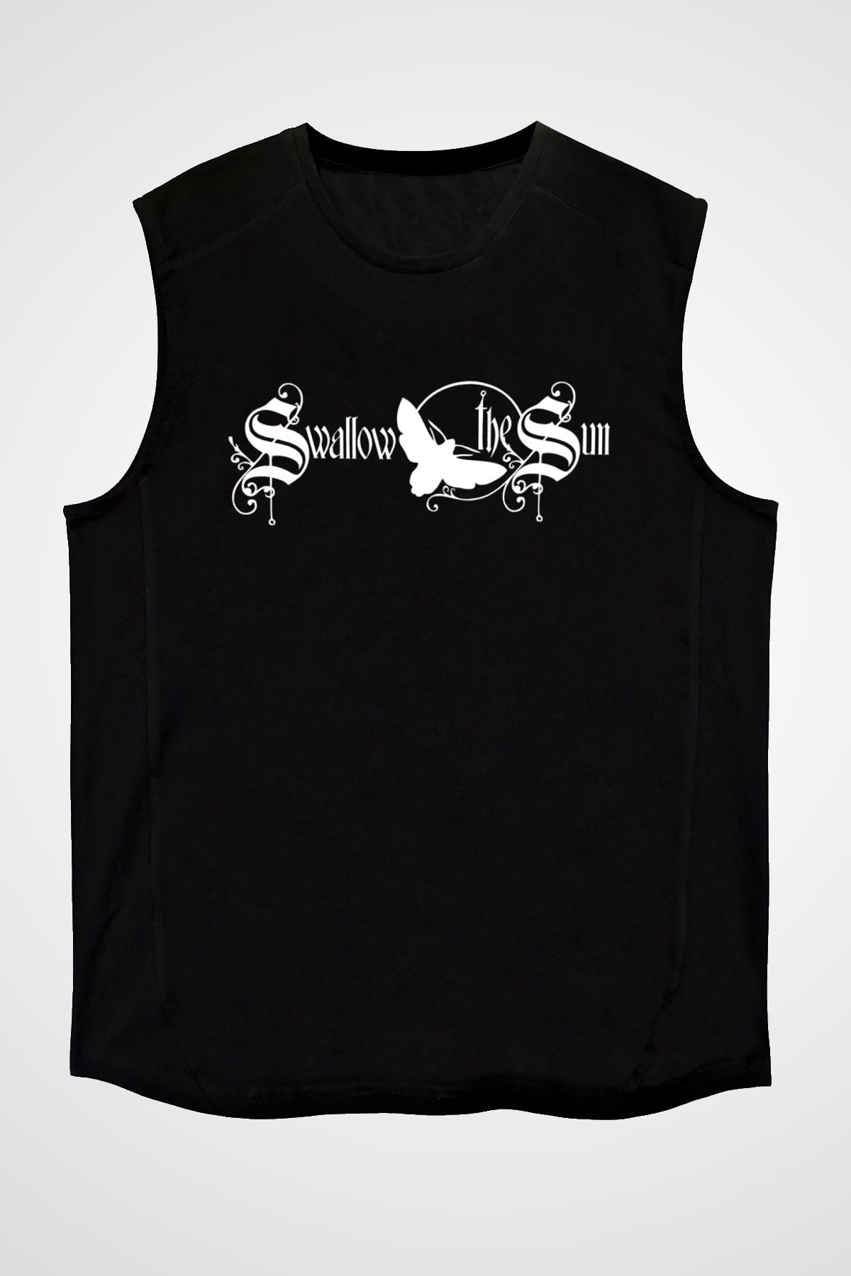 Swallow The Sun Baskılı Unisex Siyah Kolsuz Tişört - Tshirt