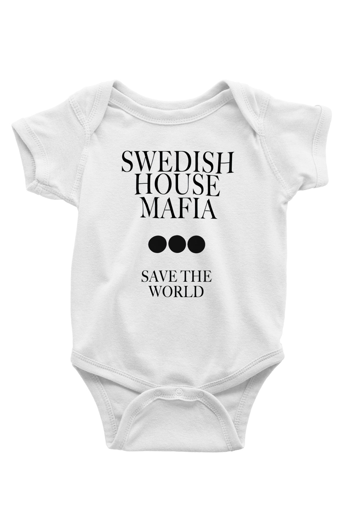 Swedish House Mafia Baskılı Beyaz Unisex Bebek Body - Zıbın