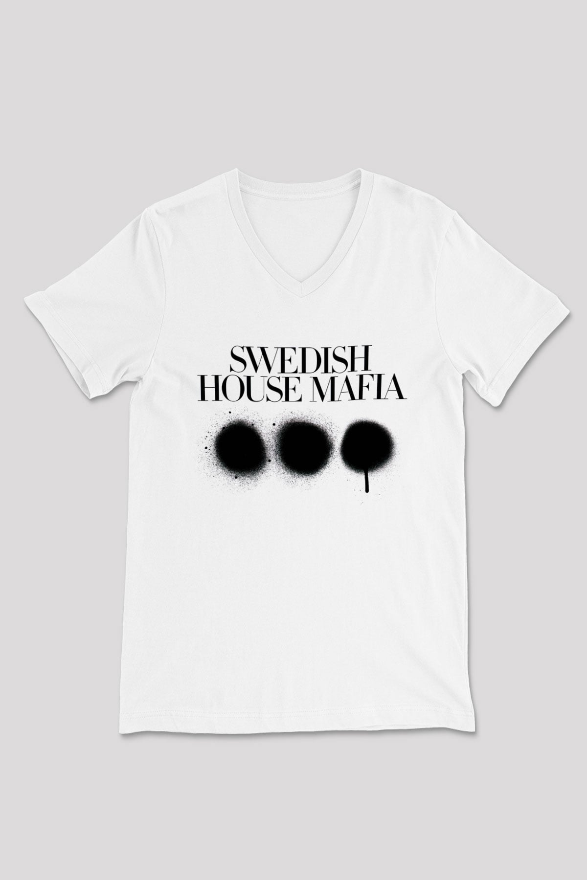 Swedish House Mafia Beyaz Unisex V Yaka Tişört T-Shirt