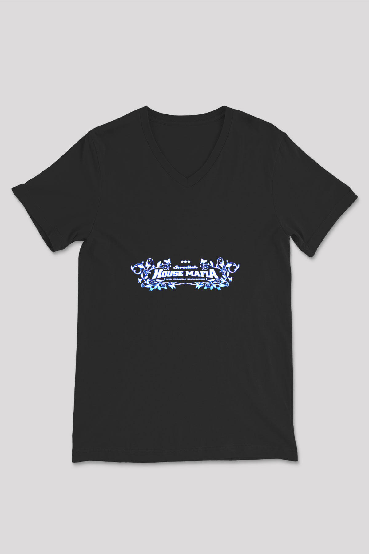 Swedish House Mafia Siyah Unisex V Yaka Tişört T-Shirt