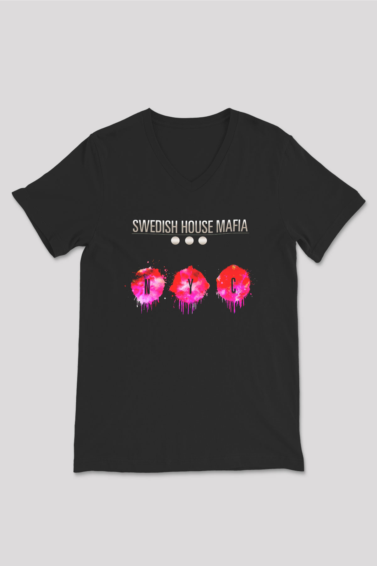 Swedish House Mafia Siyah Unisex V Yaka Tişört