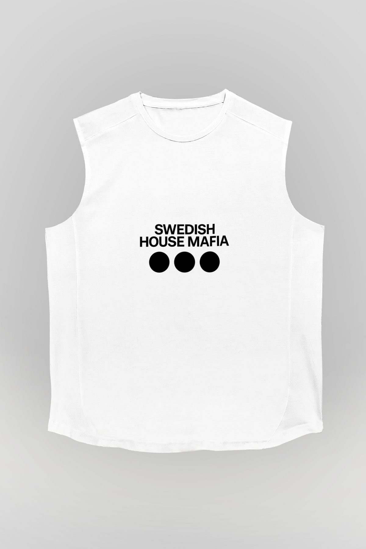 Swedish House MafiaBaskılı Beyaz Kolsuz Tişört