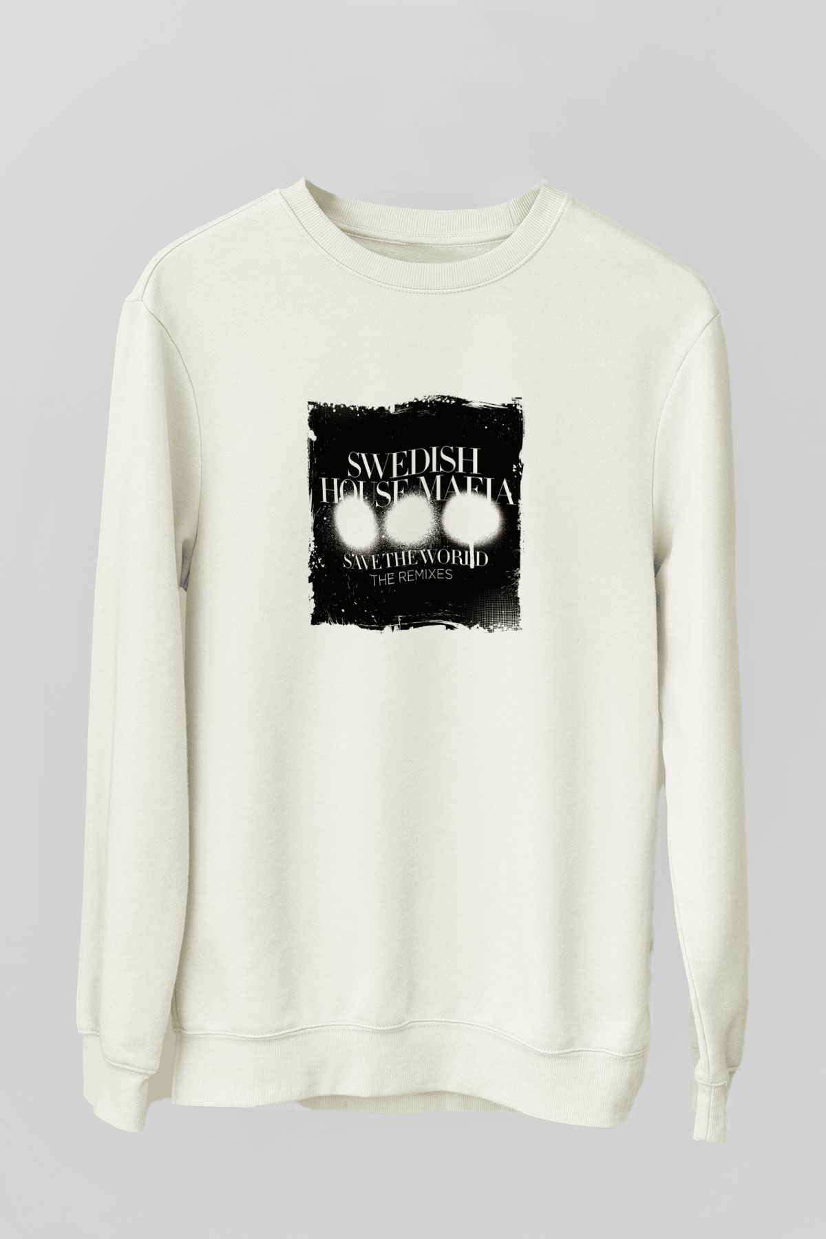 Swedish House MafiaBaskılı Beyaz Sweatshirt