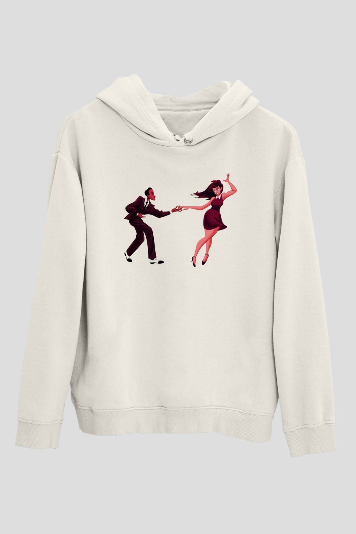 Swing Beyaz Unisex Kapşonlu Sweatshirt