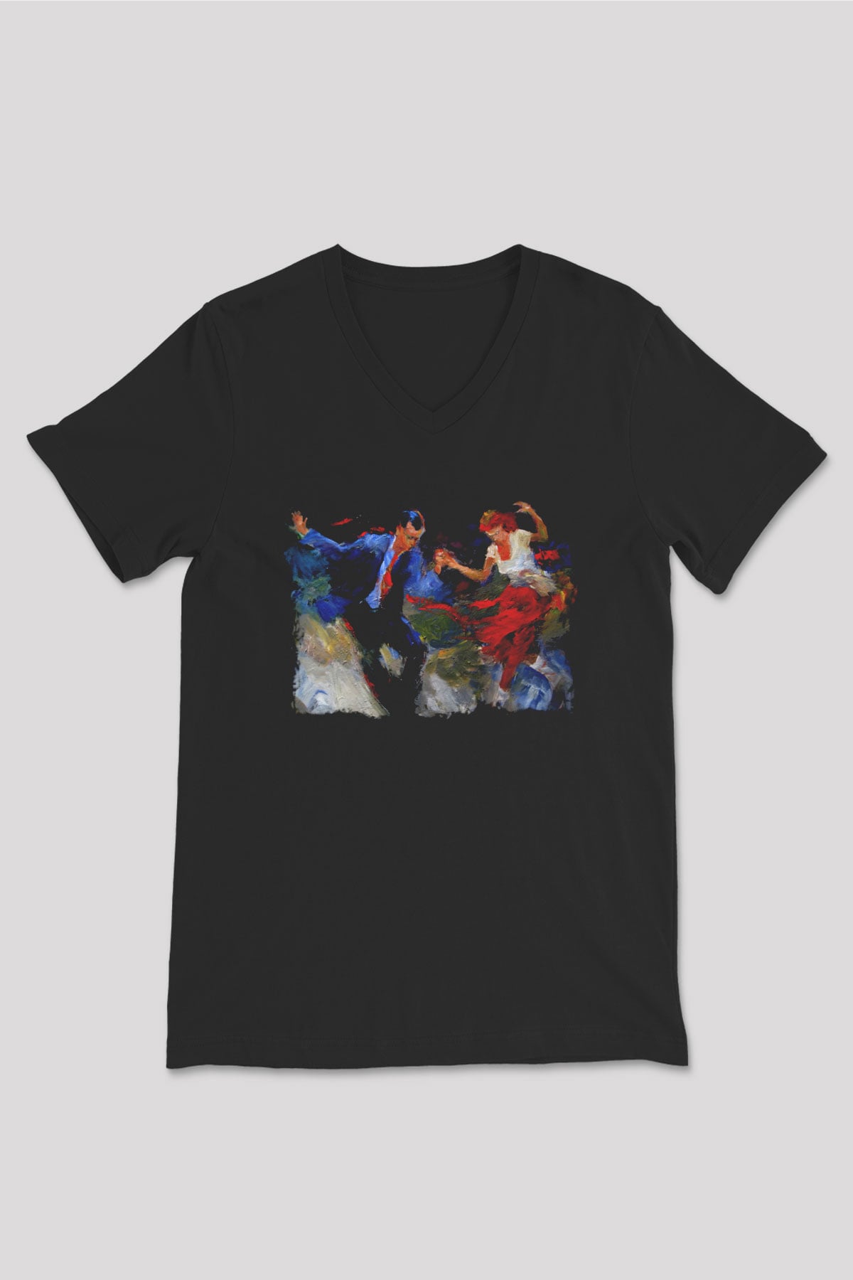 Swing Siyah Unisex V Yaka Tişört T-Shirt