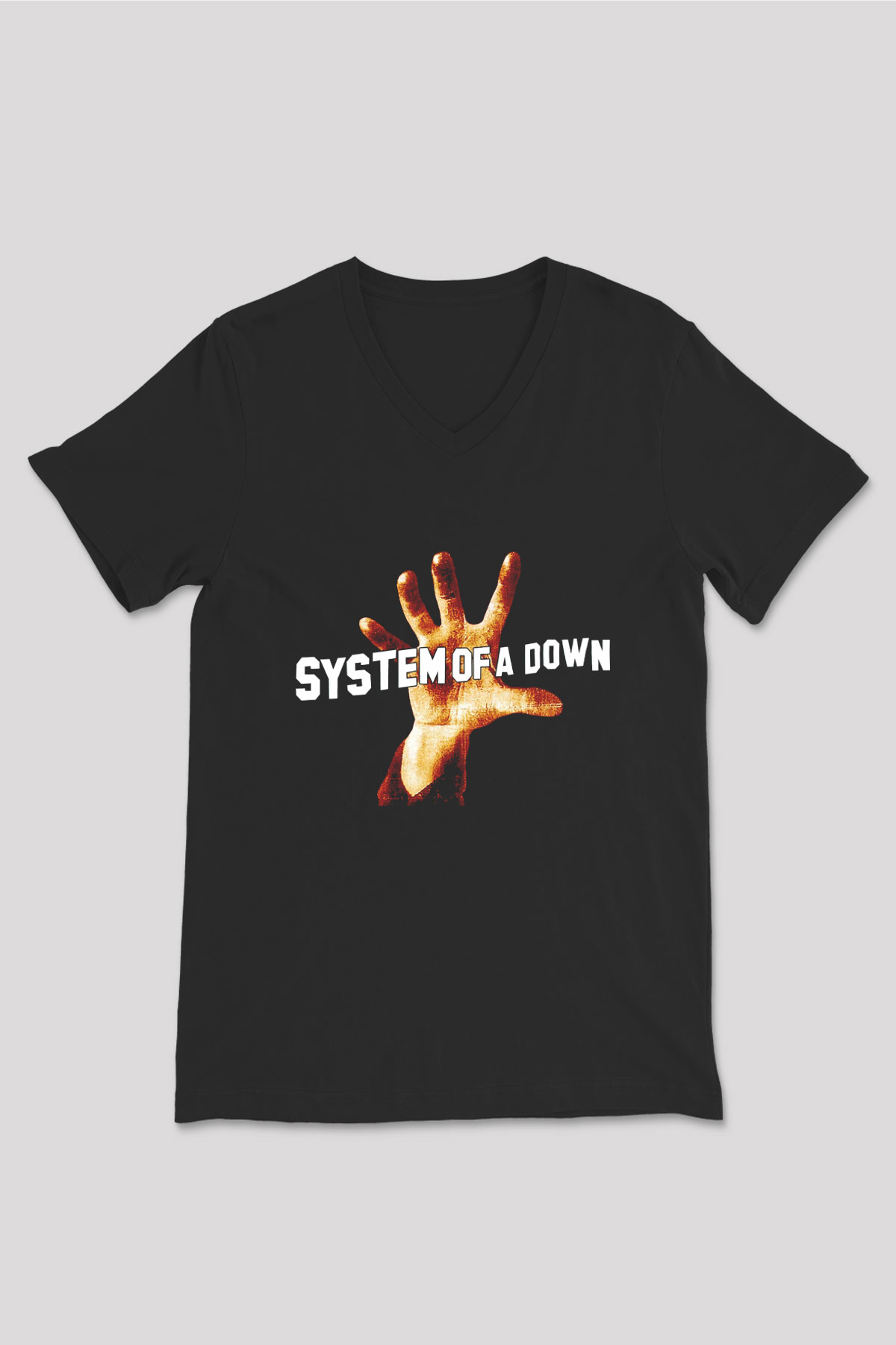 System of a Down Siyah Unisex V Yaka Tişört T-Shirt