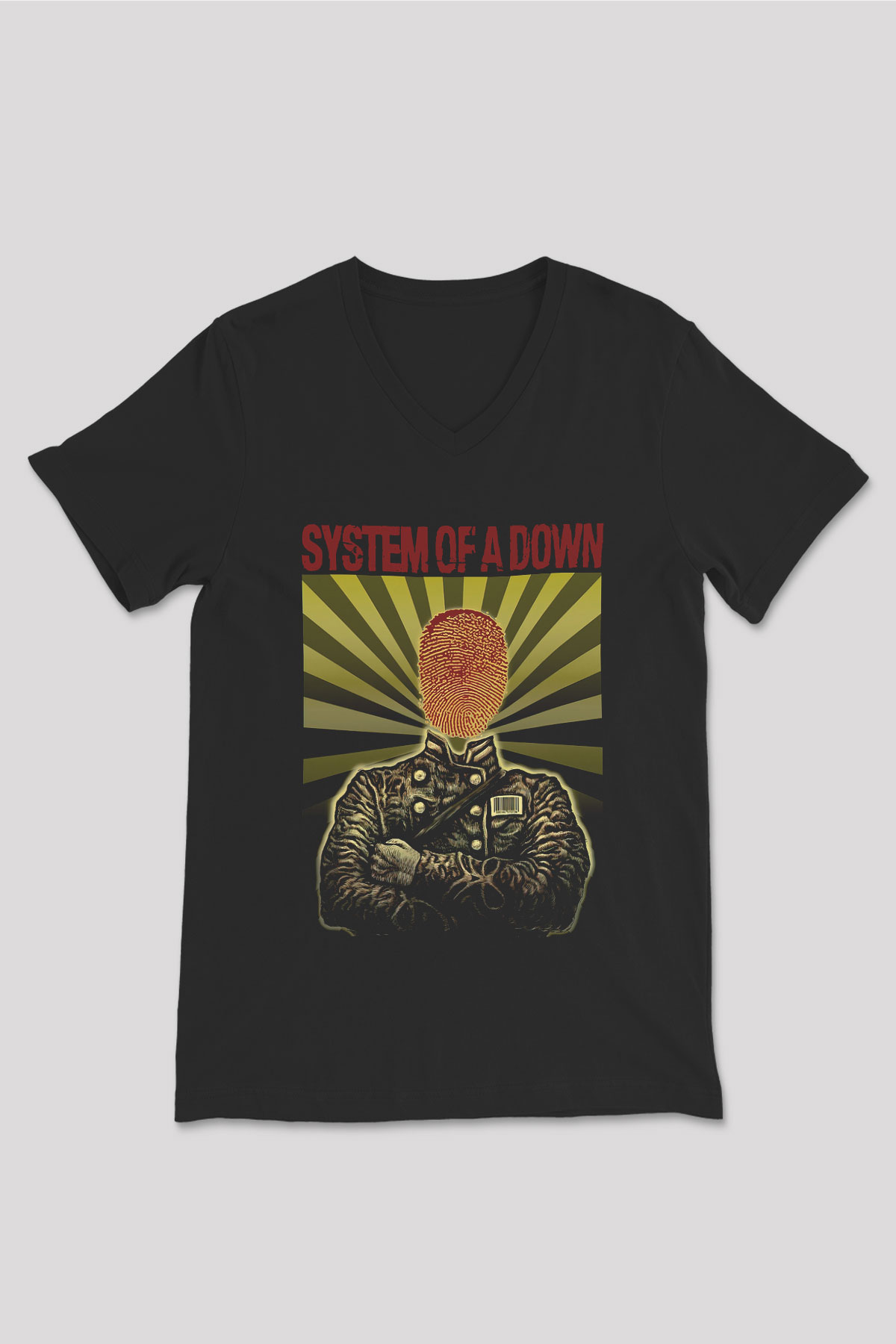 System of a Down Siyah Unisex V Yaka Tişört T-Shirt