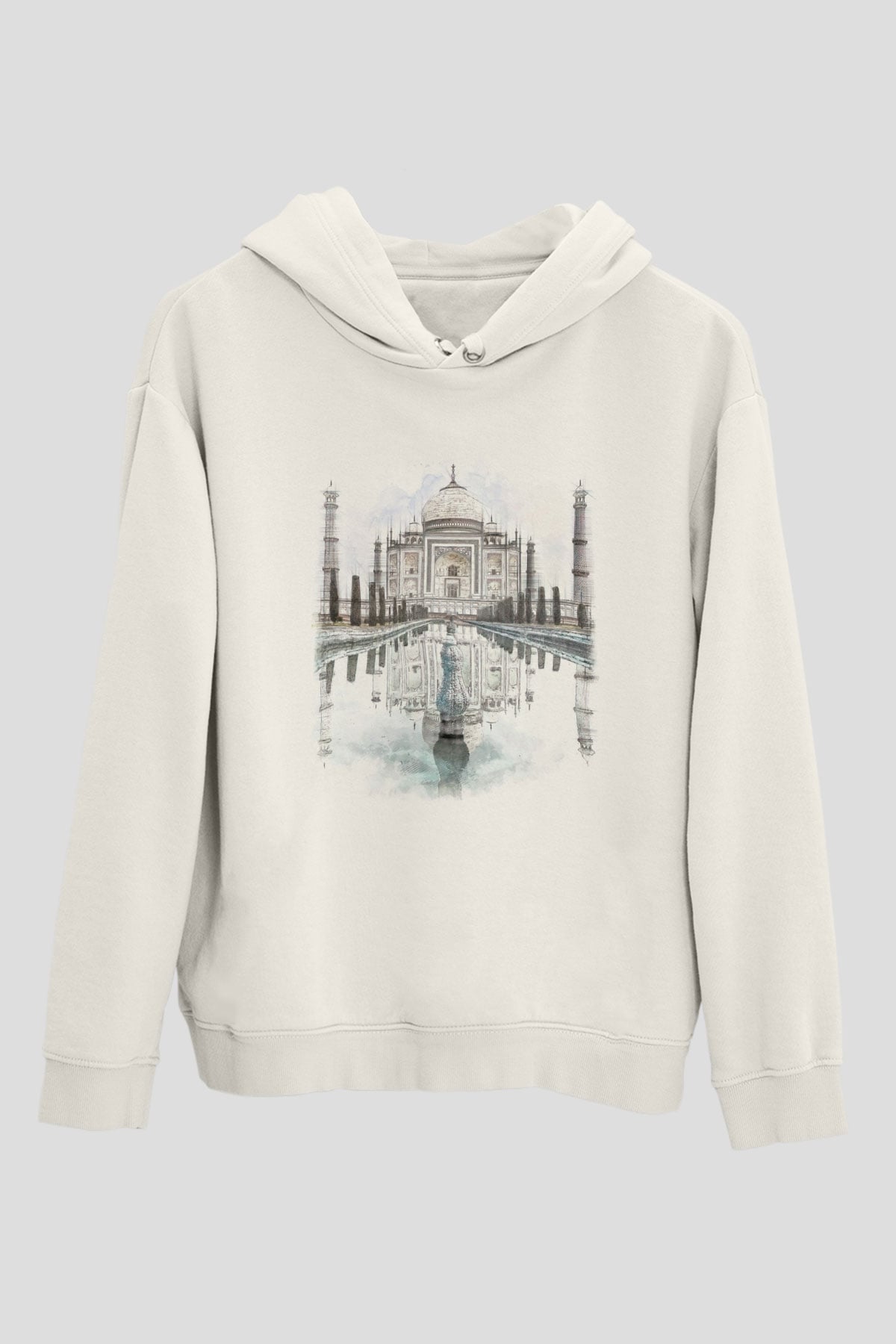 Tac Mahal Beyaz Unisex Hoodie