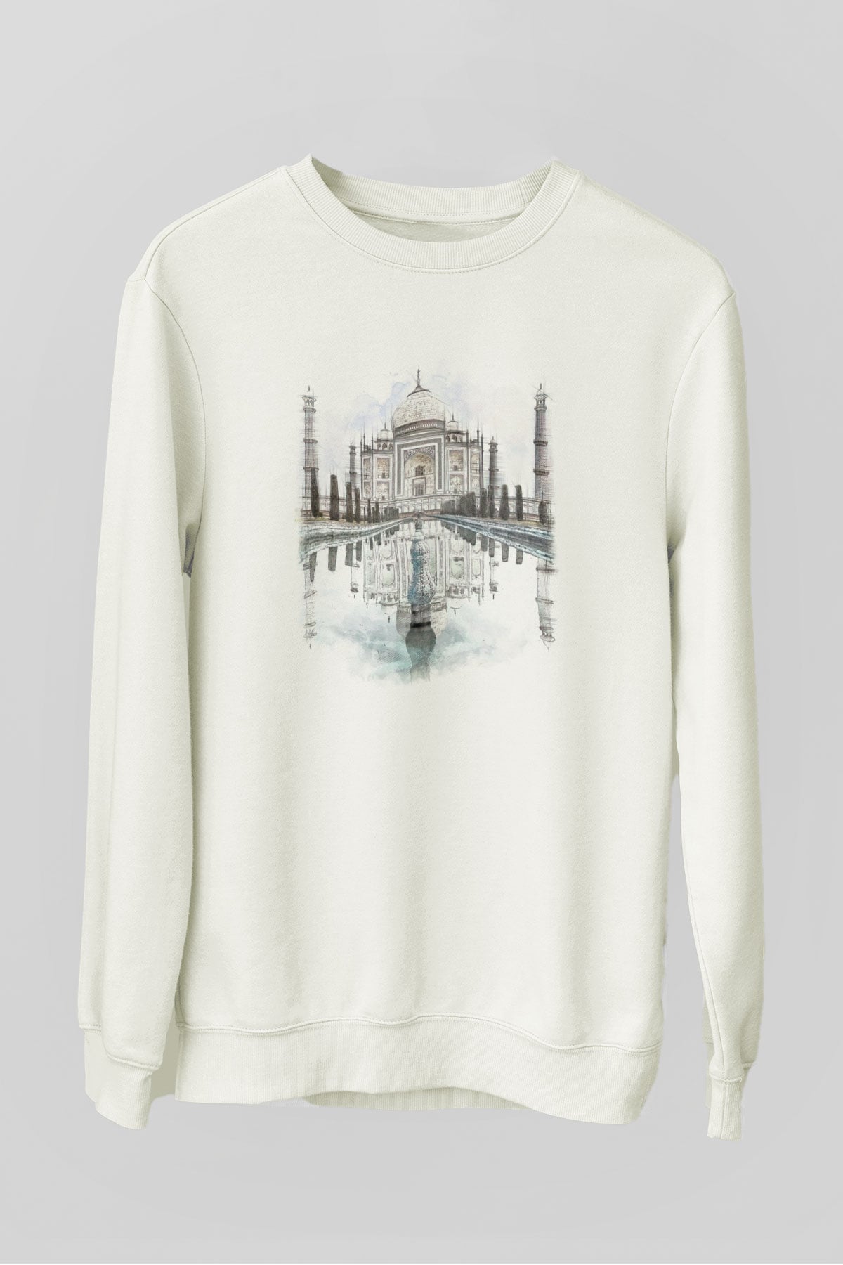 Tac Mahal Beyaz Unisex Sweatshirt