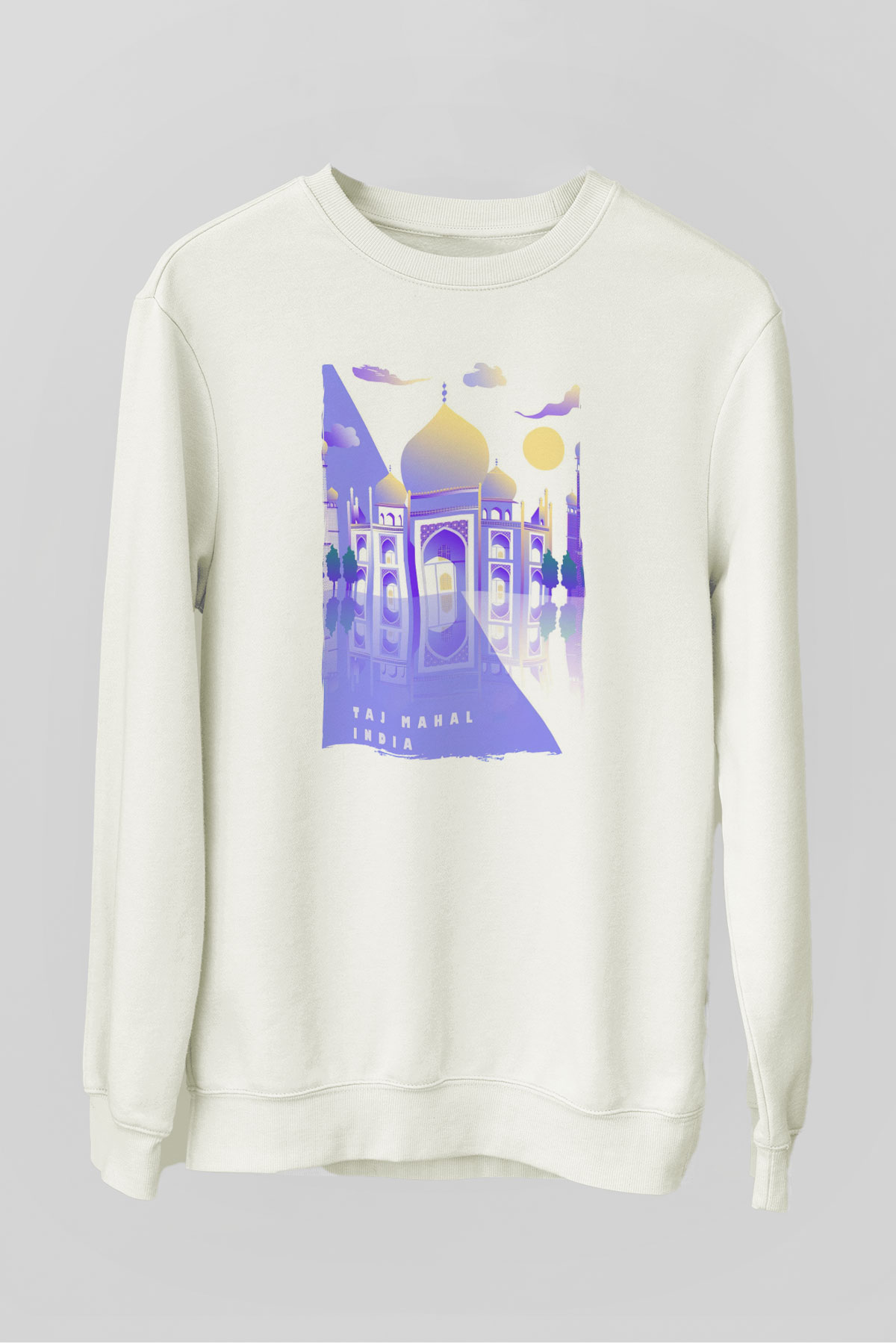 Tac Mahal Beyaz Unisex Sweatshirt