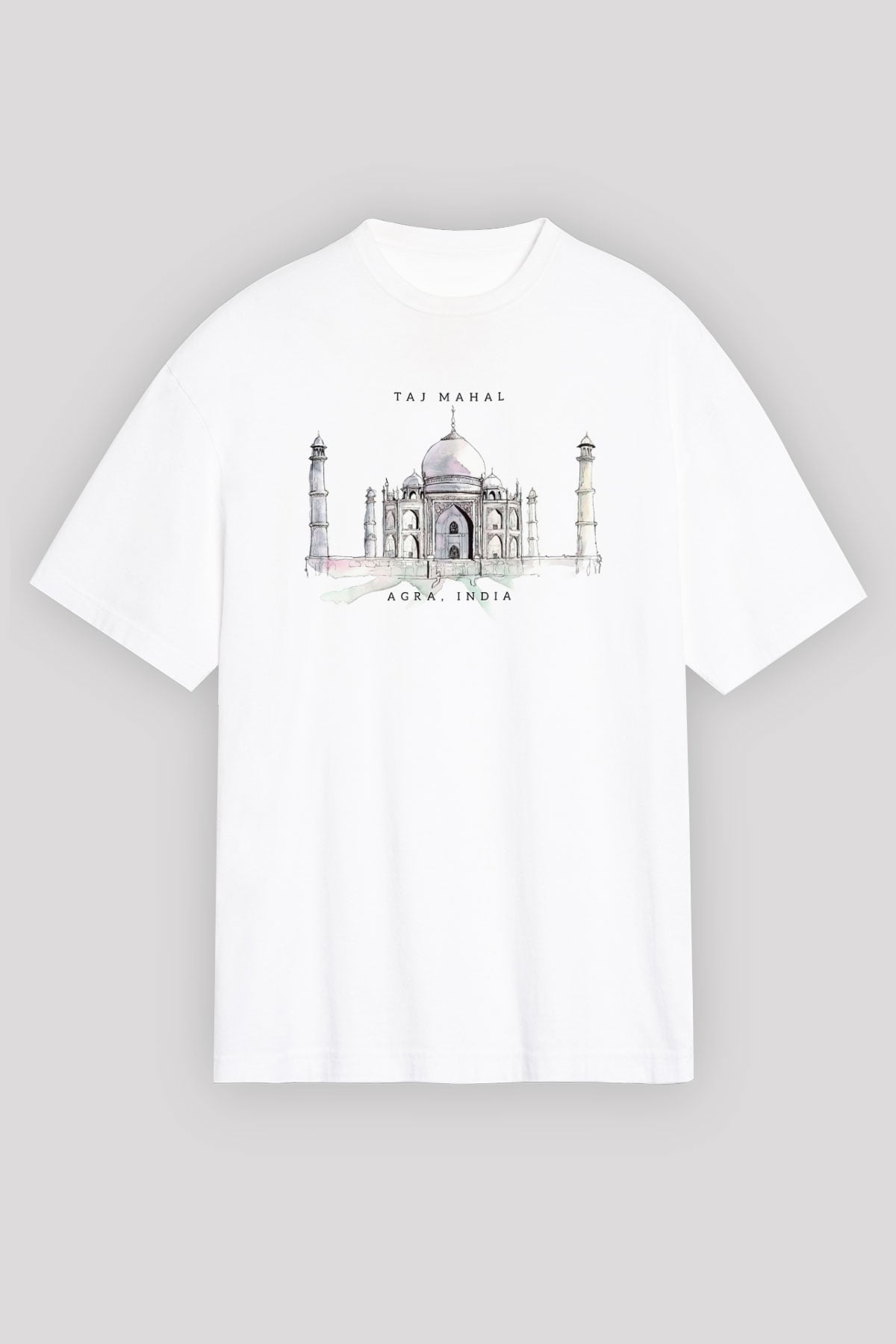 Tac Mahal Beyaz Unisex Tişört T-Shirt - TişörtFabrikası
