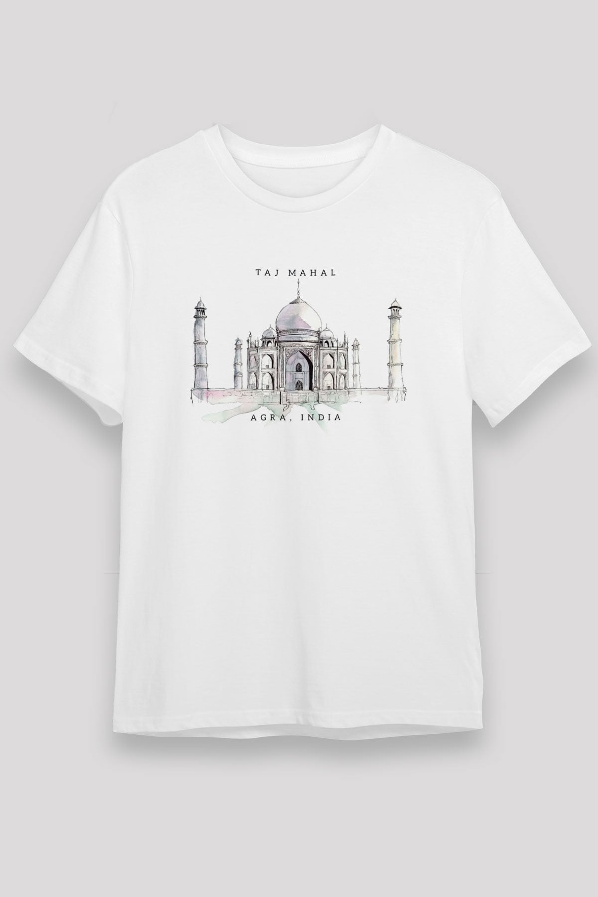 Tac Mahal Beyaz Unisex Tişört T-Shirt - TişörtFabrikası