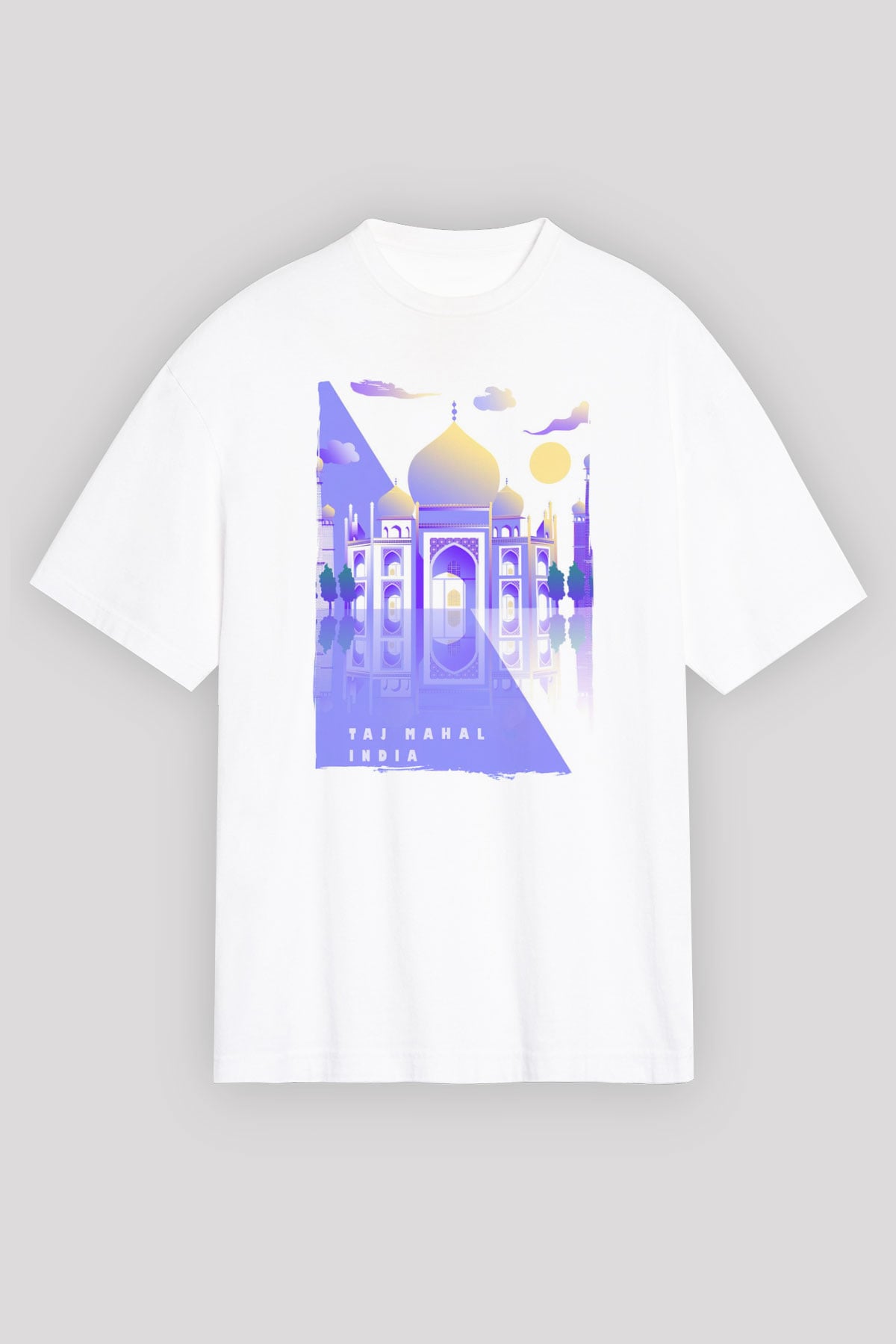 Tac Mahal Beyaz Unisex Tişört T-Shirt - TişörtFabrikası